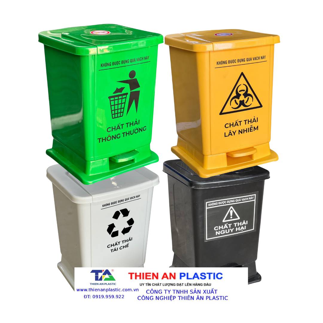 Combo thùng rác + sóng nhựa giá tốt