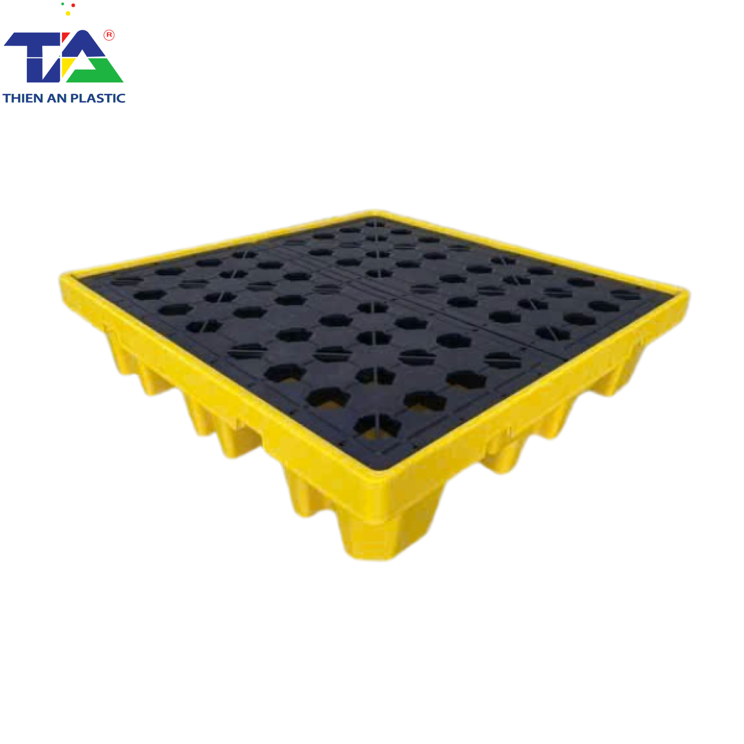 Pallet Nhựa Chống Tràn 4 Phuy Cao (KT: 1300 x 1300 x 300mm)