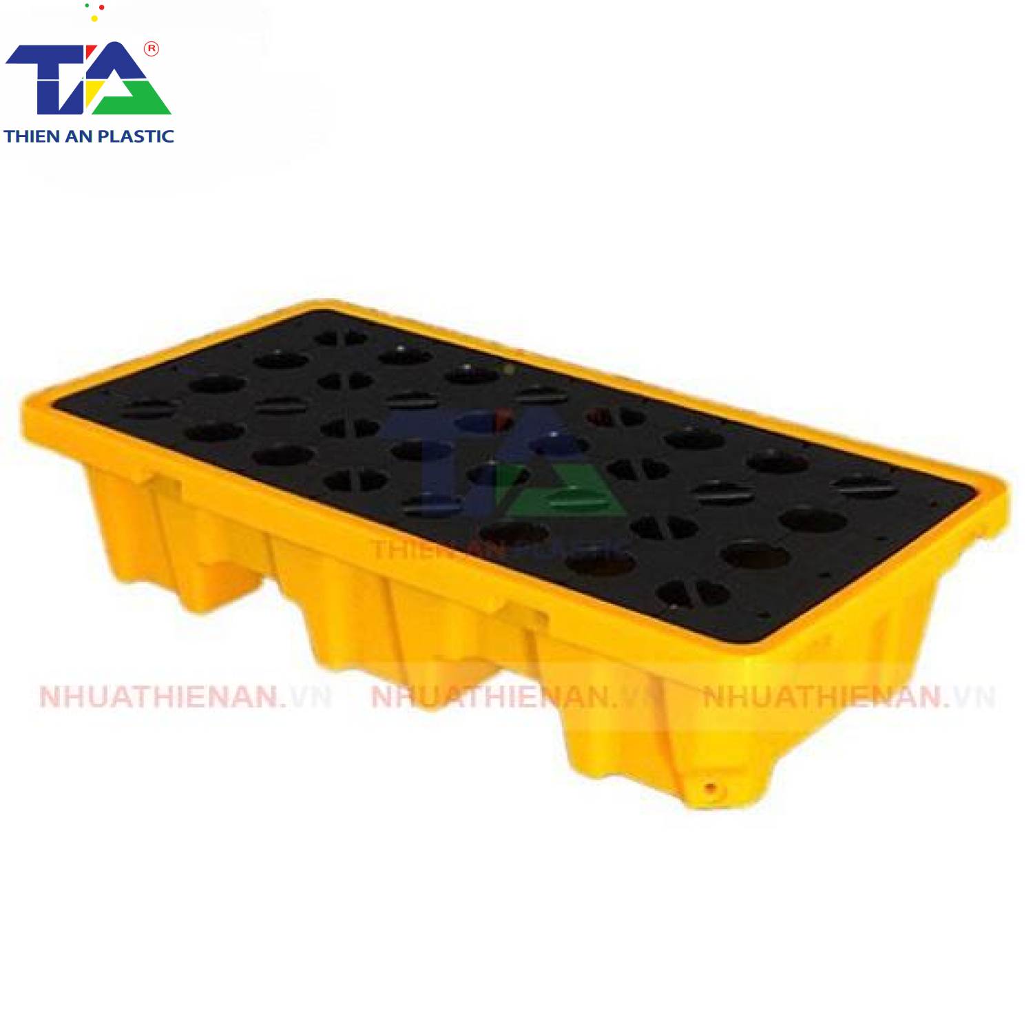 Pallet Nhựa Chống Tràn 2 Phuy Cao (KT: 1300 x 680 x 300mm)