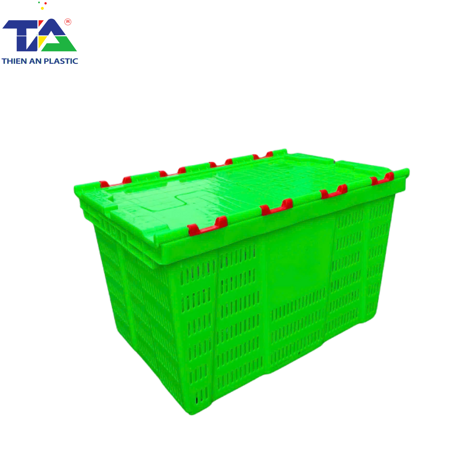 Thùng Nhựa Hở Có Nắp (KT: 600 x 400 x 355mm)