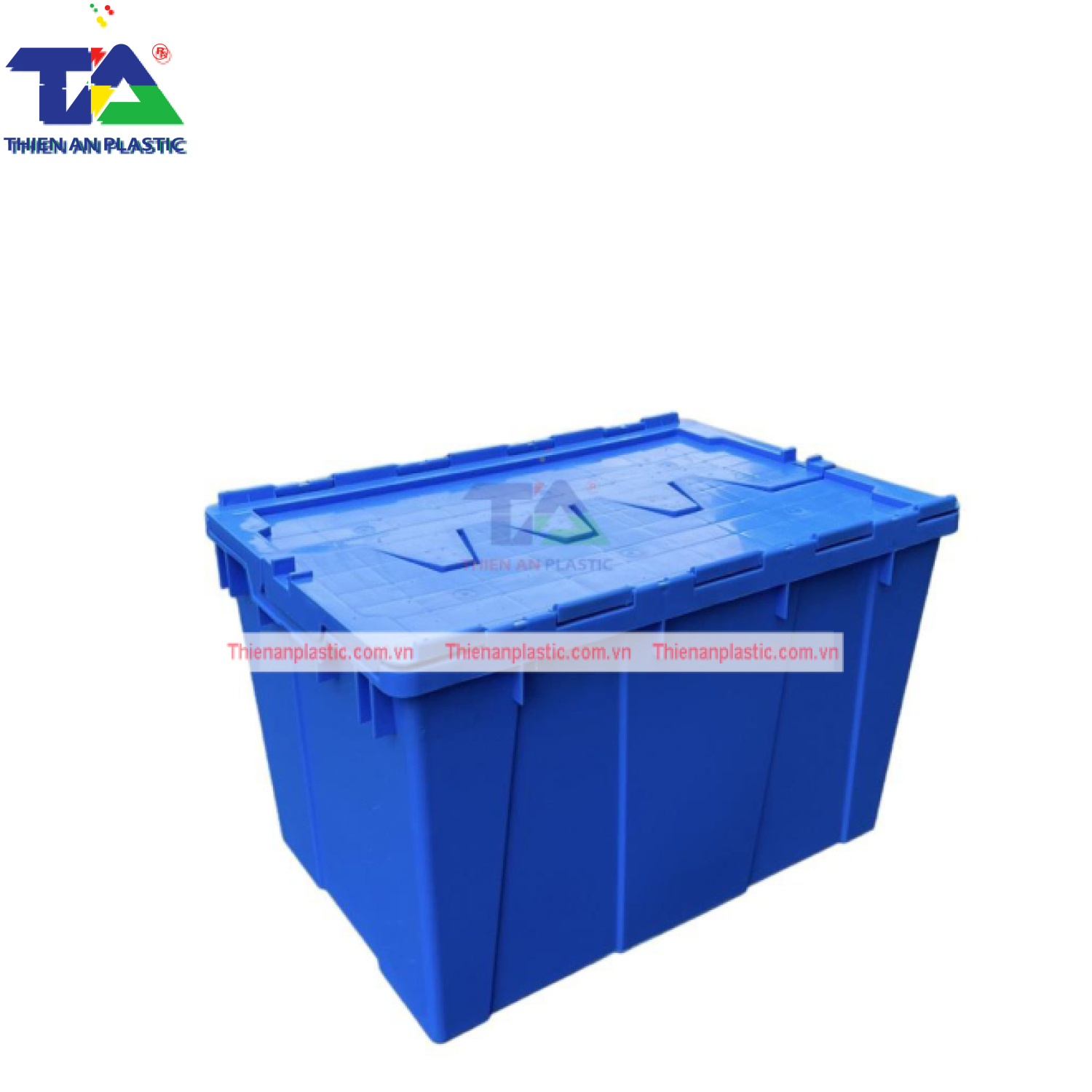 Thùng Nhựa Có Nắp Màu Dương (KT: 600 x 400 x 365mm)