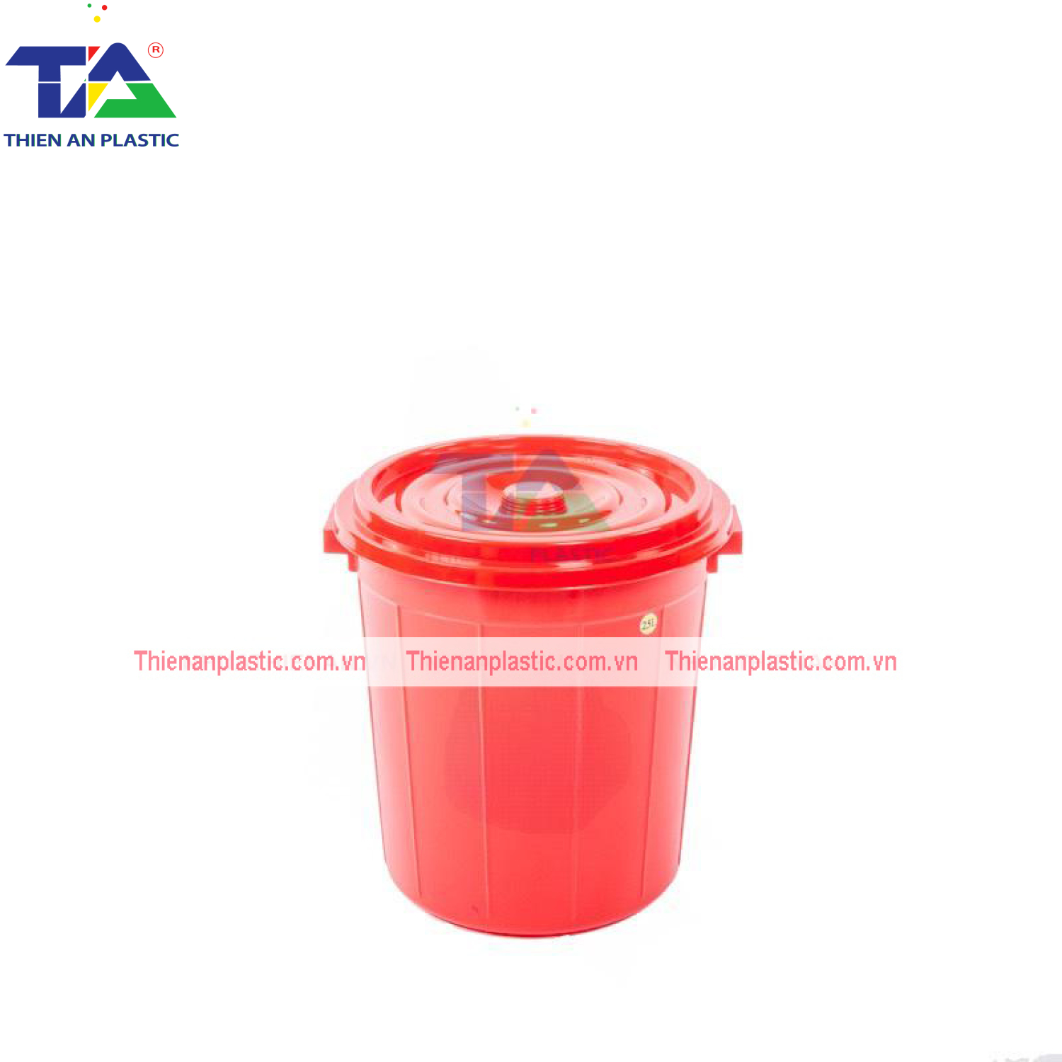 Thùng Tròn Có Nắp 25L (KT:  360 x 360 x H380 mm)