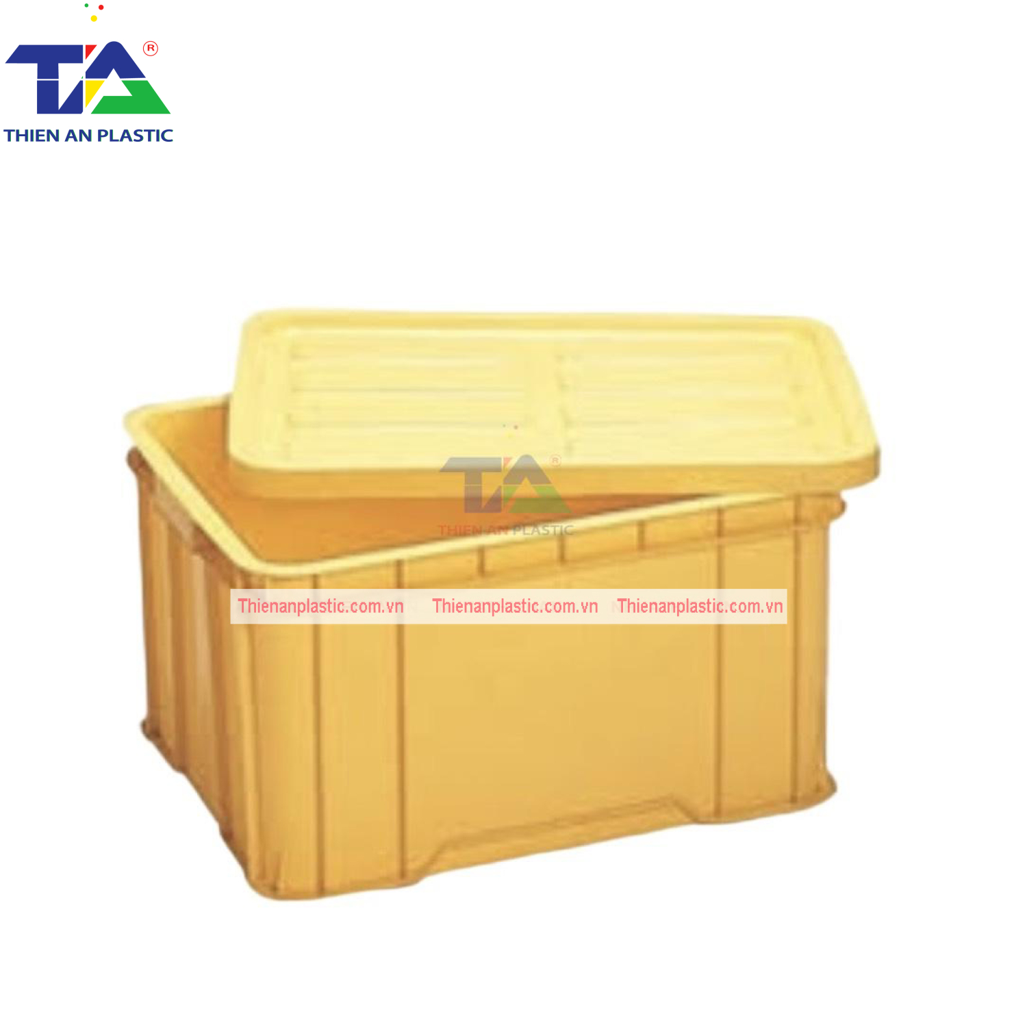 Thùng Nhựa Đặc NMC 406 (KT: 555 x 395 x 310mm)