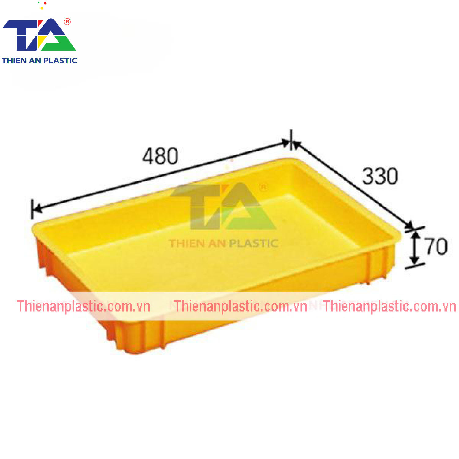 Thùng Nhựa Đặc NMP 302 (KT: 483 x 333 x 70mm)