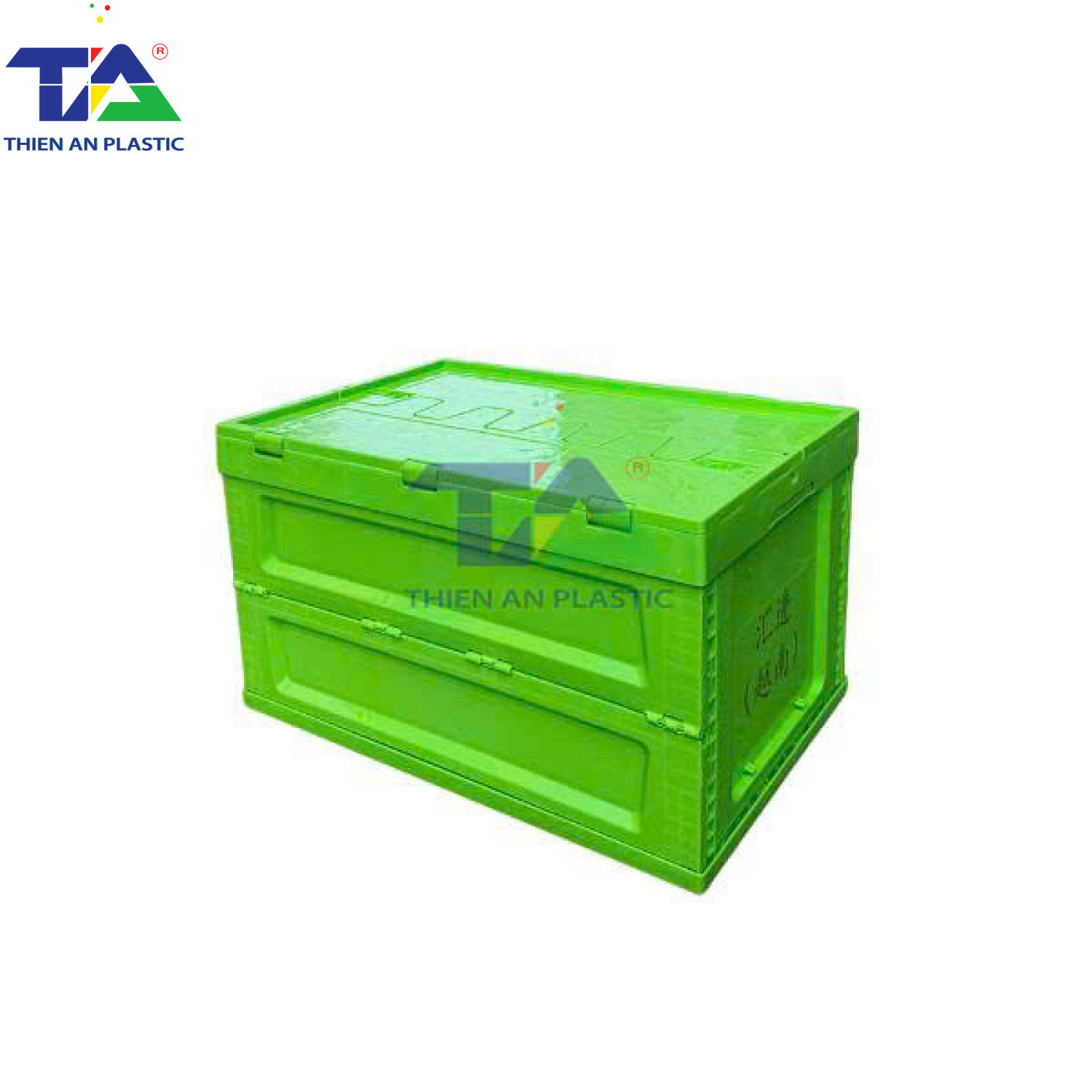 Thùng Nhựa Xếp Có Nắp (KT: 600 x 400 x 350mm)