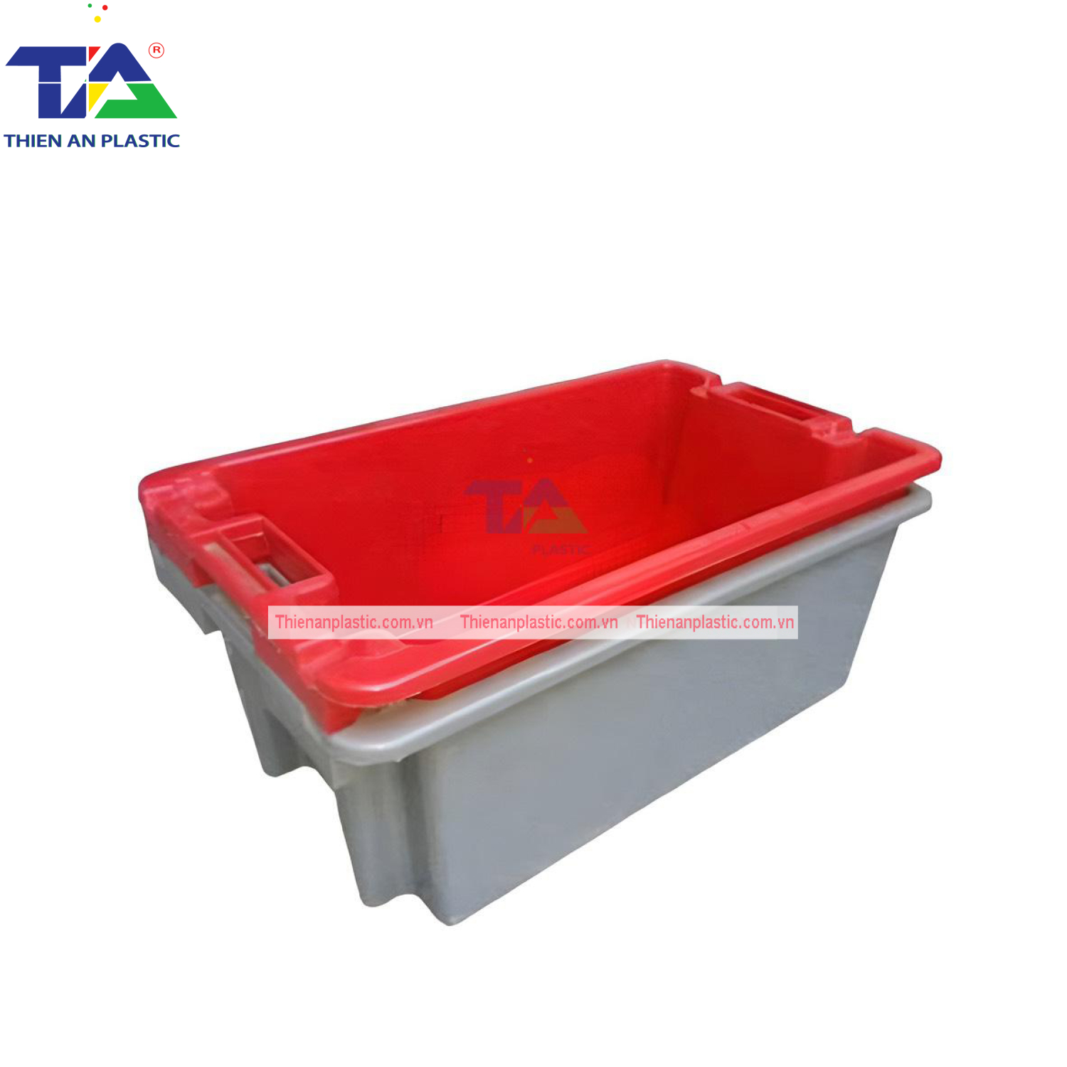 Thùng Nhựa Đặc YM008 (KT: 640 x 390 x 240mm)