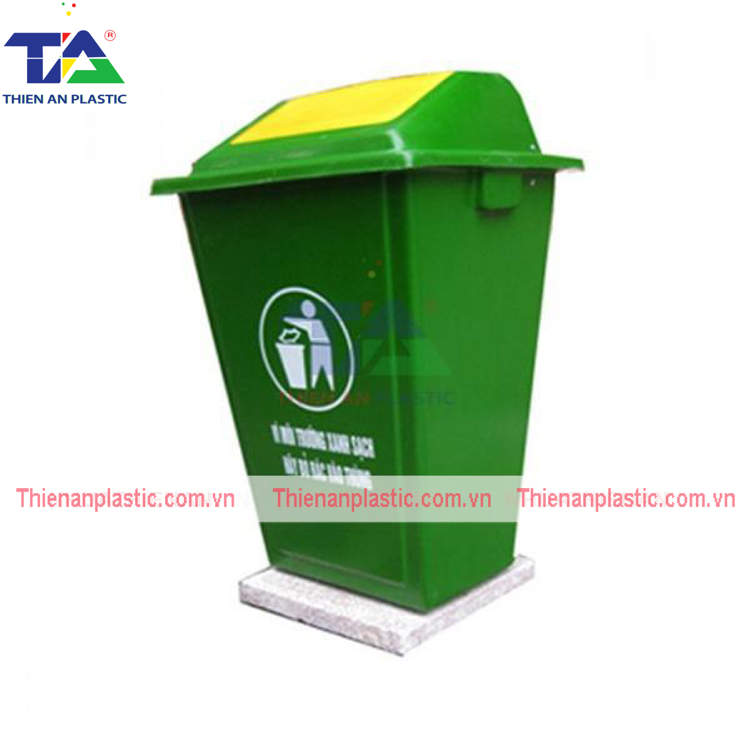 Thùng Rác Composite Nắp Lật 60 Lít (KT:300 x 450 x 750mm)