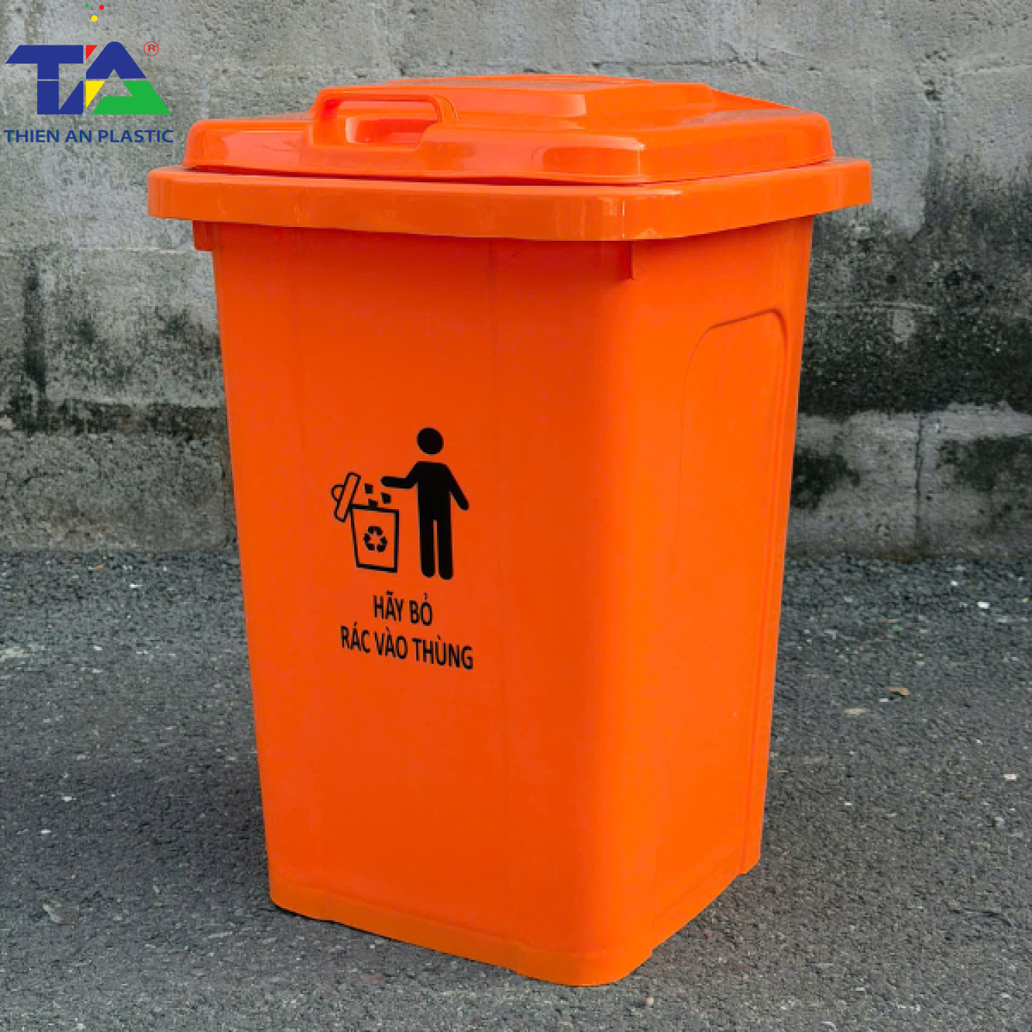 Thùng Rác Công Cộng 60 Lít (KT: 470 x 420 x 660mm)