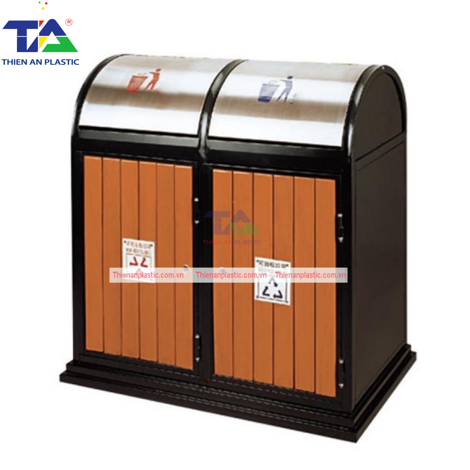 Thùng Rác Giả Gỗ 2 Ngăn(KT: 900 x 480 x 890mm)