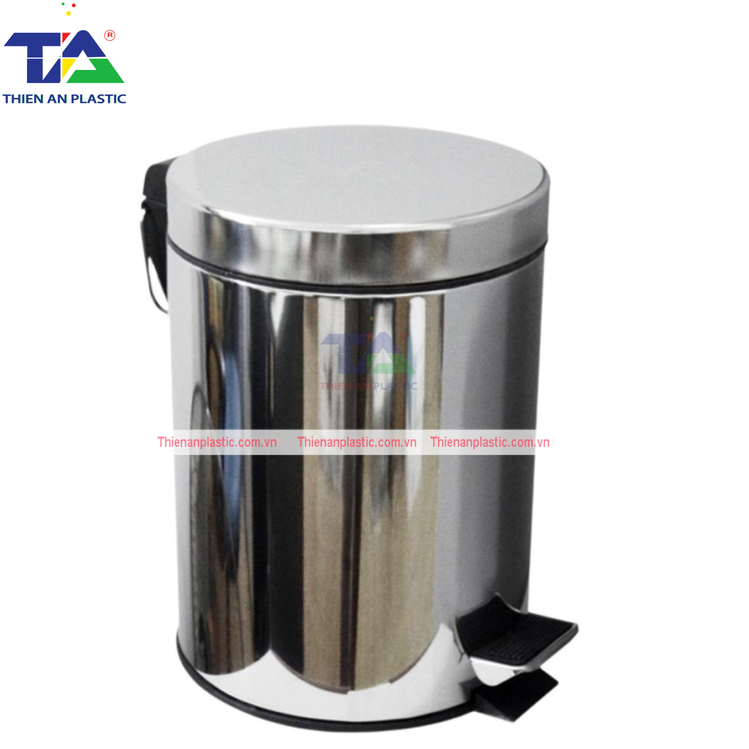 Thùng Rác Inox Đạp Chân Tròn 20L(KT: Ø285 x 445mm)