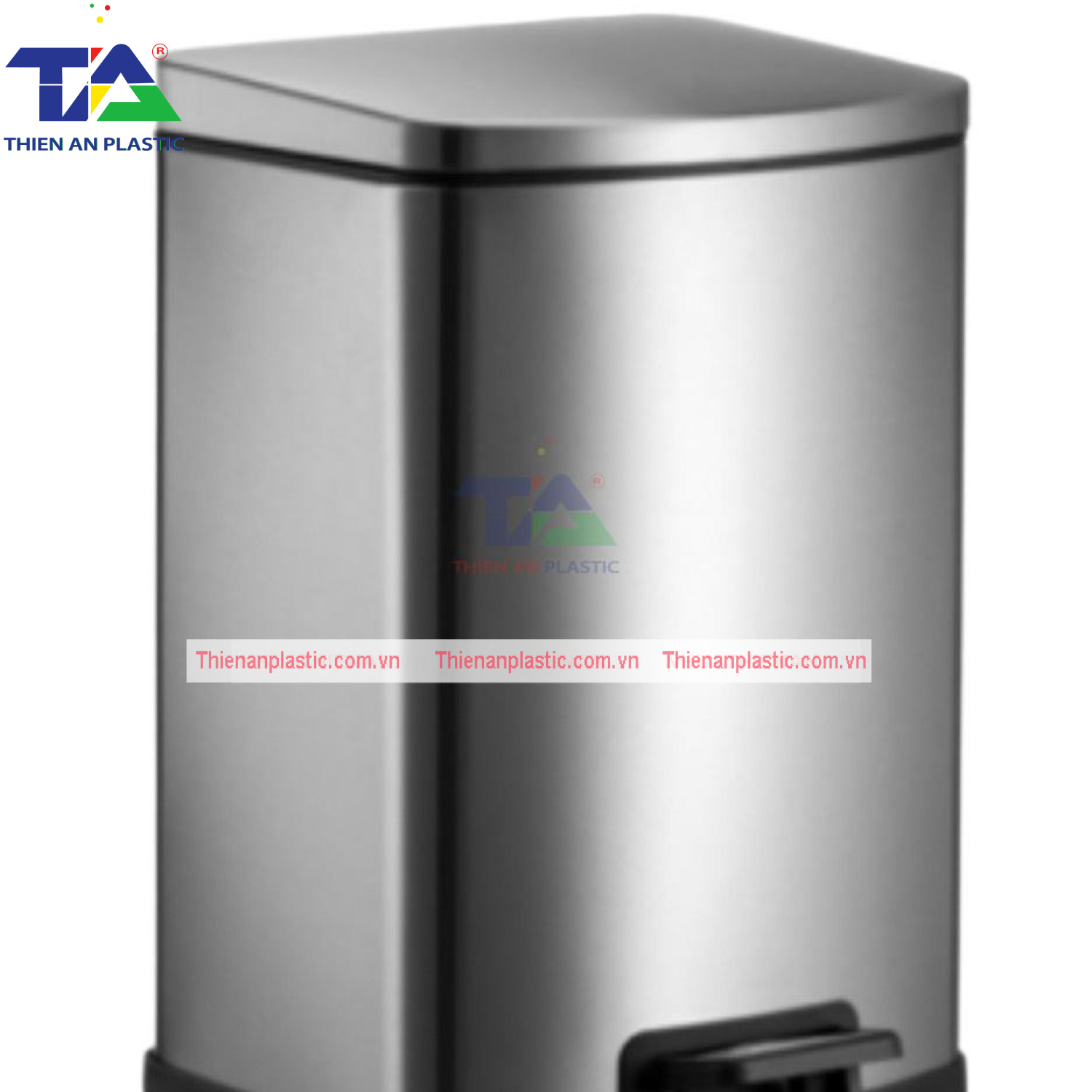 Thùng Rác Inox Đạp Chân Vuông 50L(KT: 41.5 x 33.5 x 69cm)