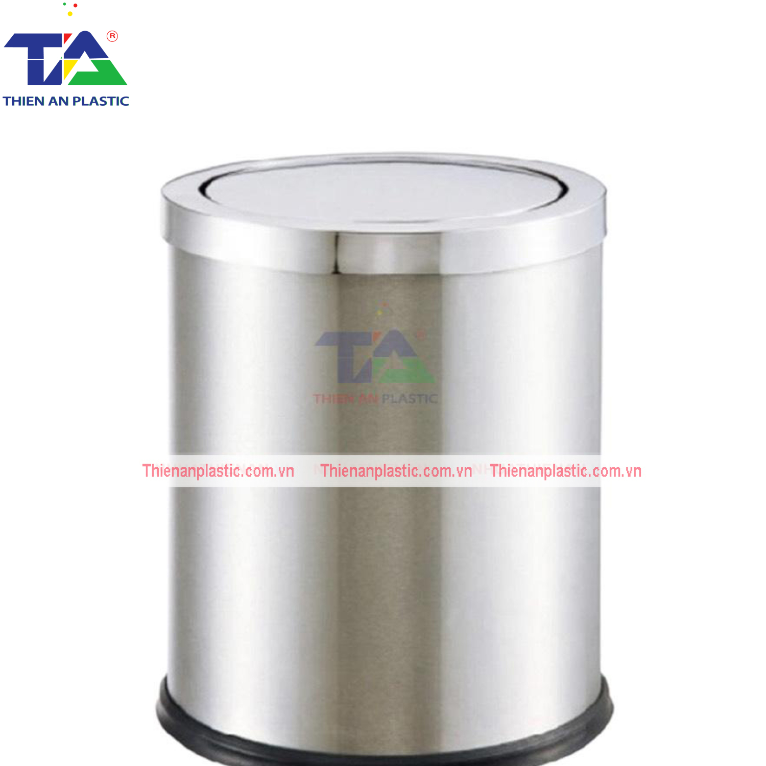 Thùng Rác Inox Nắp Bập Bênh (KT:Ø250 x 305mm)
