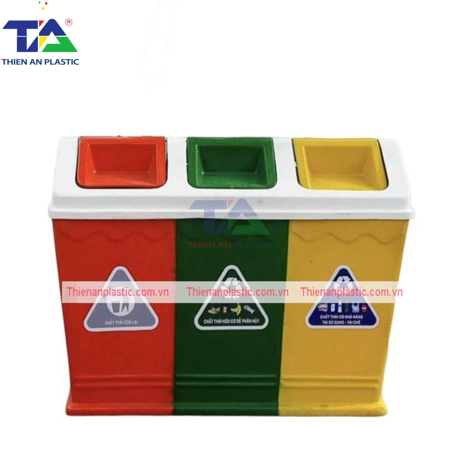 Thùng Rác Composite 3 Ngăn (KT: 1080 x 450 x 850mm)