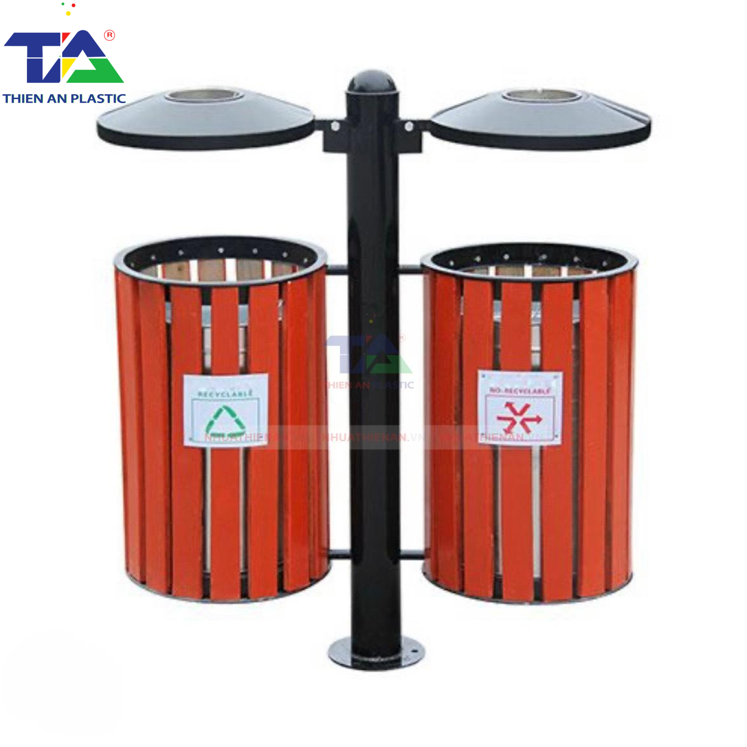 Thùng Rác Treo Đôi Giả Gỗ(KT: 900 x 360 x H1035 mm)