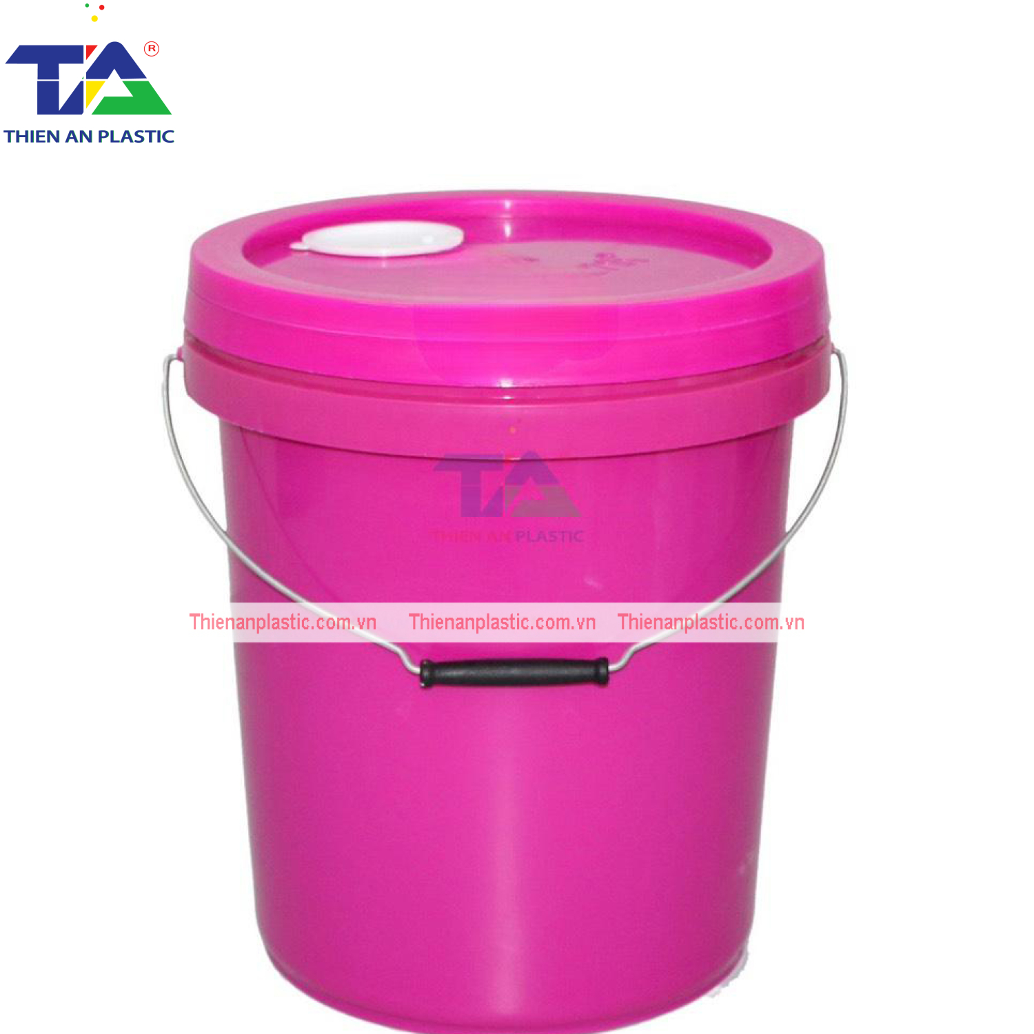 Thùng (Xô Nhựa) 18 Lít Màu Hồng (KT: Ø310 x 345 mm)