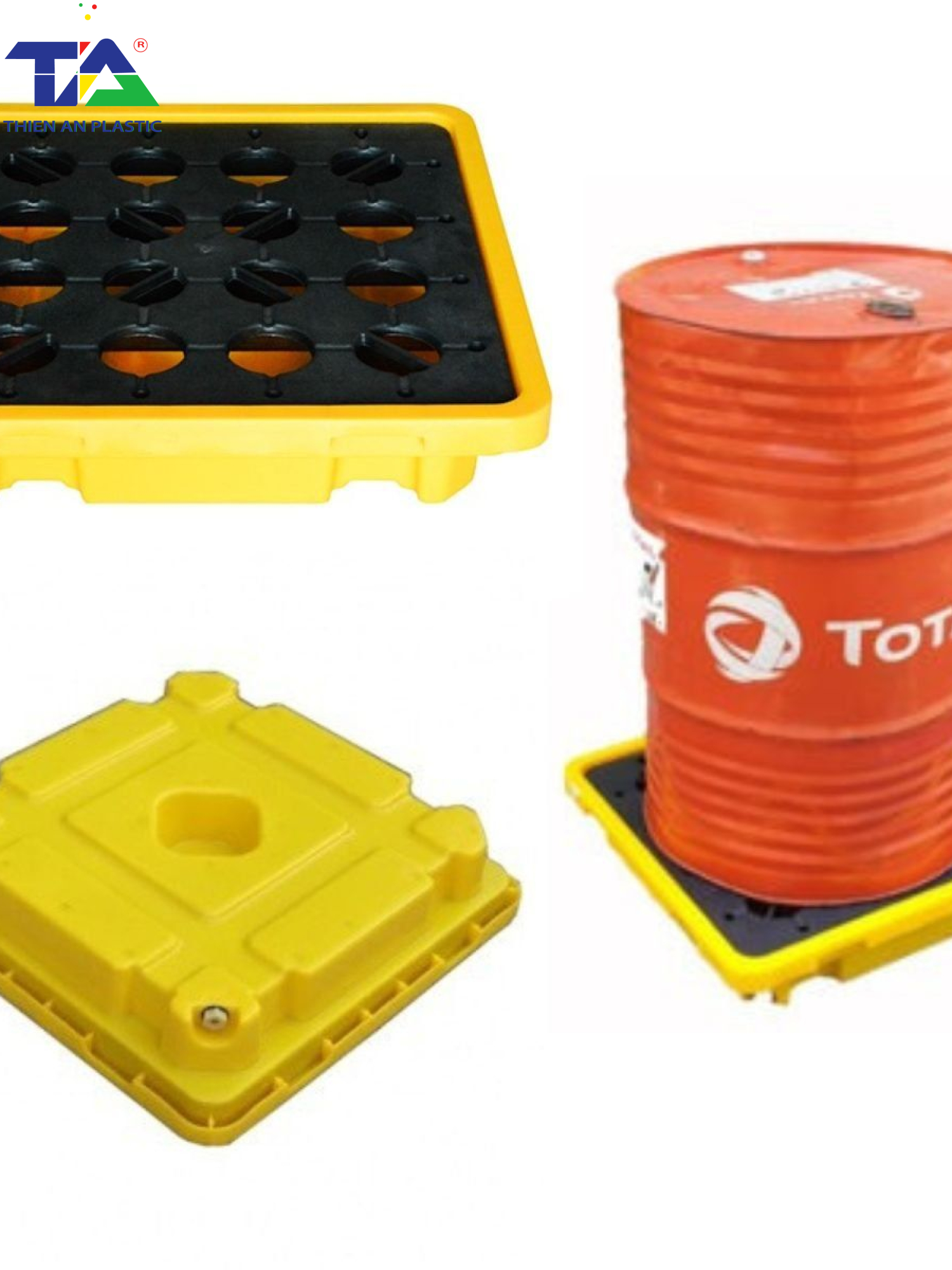 Pallet Nhựa Chống Tràn 1 phuy (KT: 680 x 680 x 150mm)