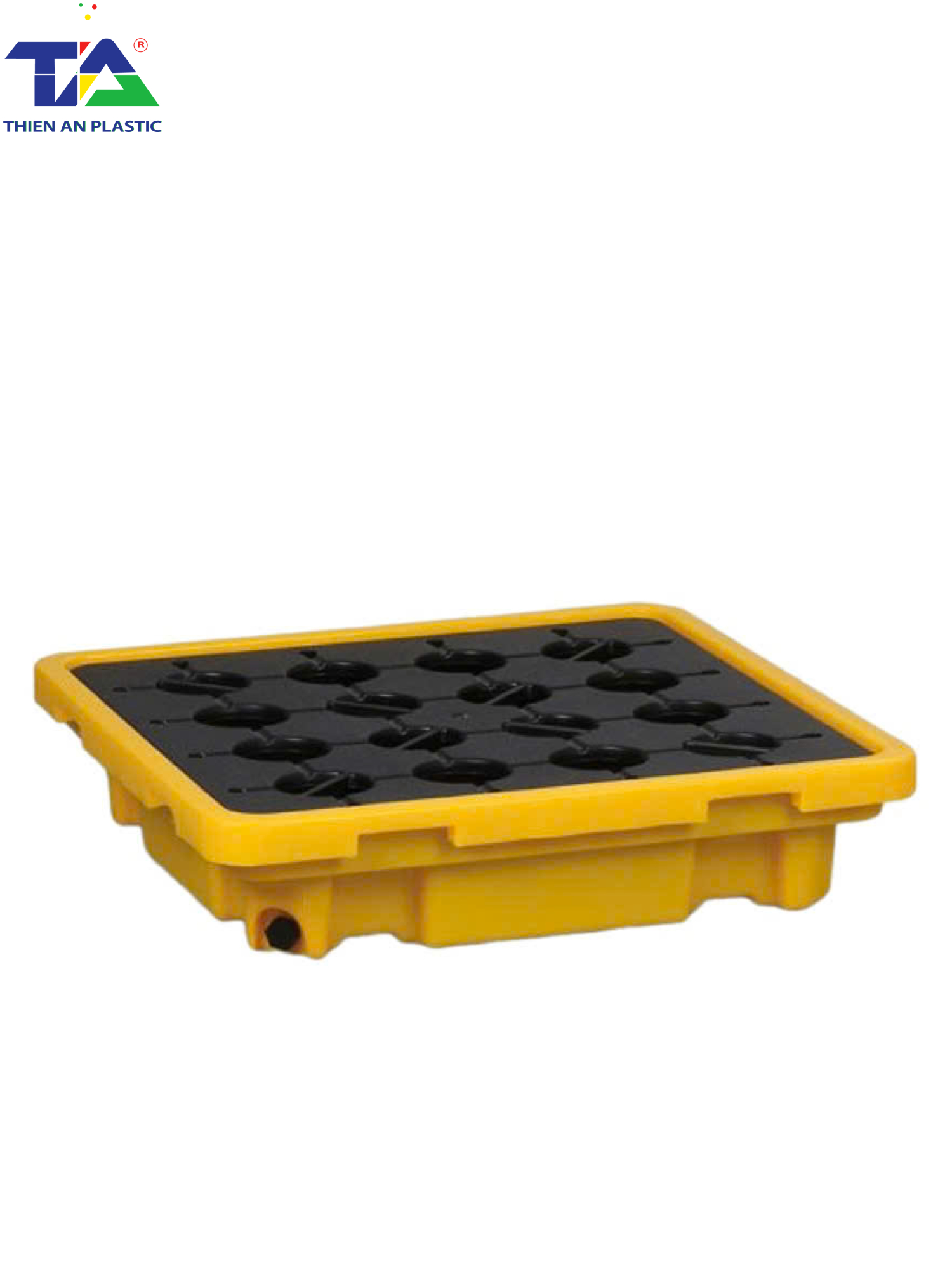 Pallet Nhựa Chống Tràn 1 phuy (KT: 680 x 680 x 150mm)