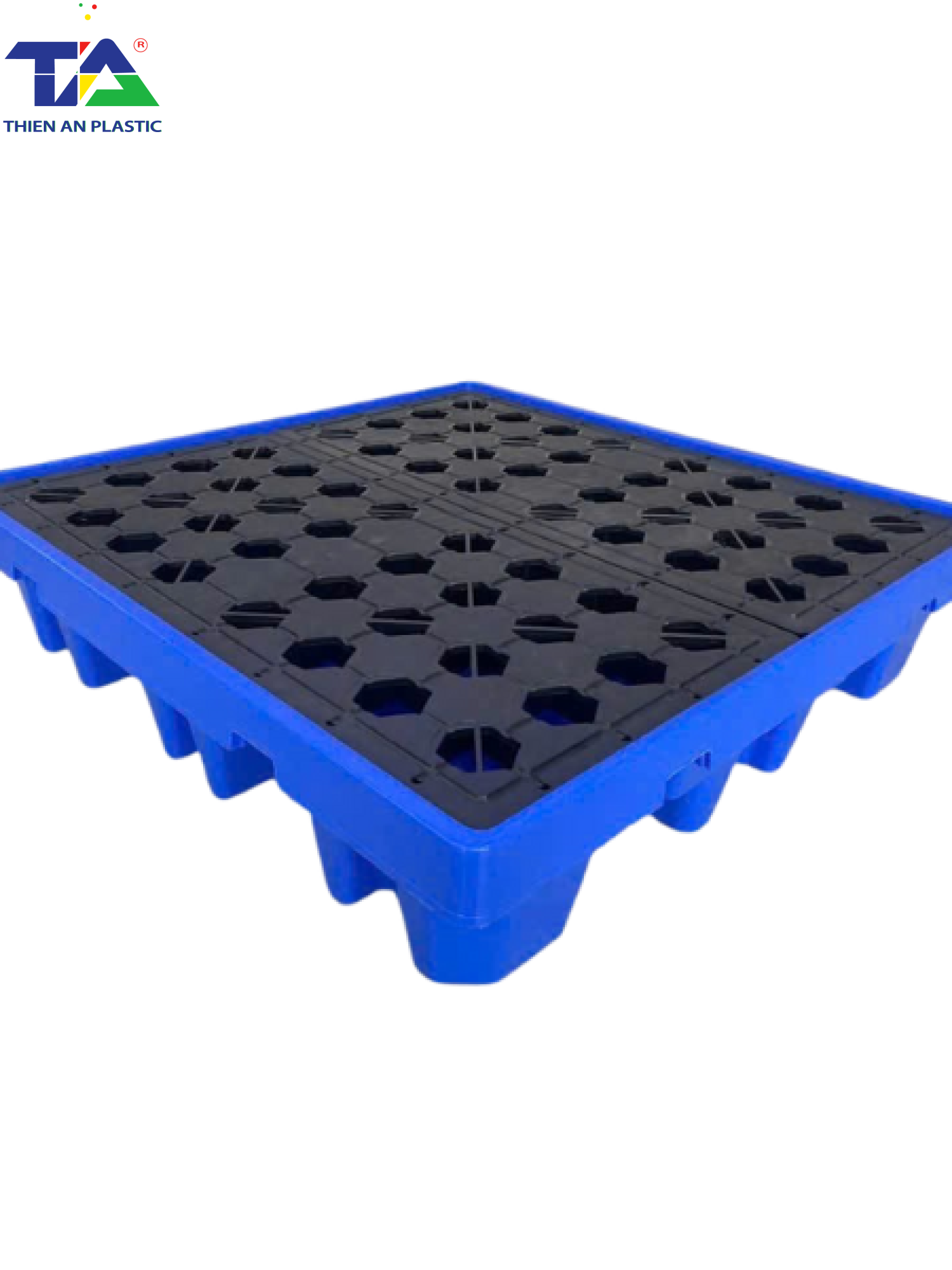 Pallet Nhựa Chống Tràn 4 Phuy Cao (KT: 1300 x 1300 x 300mm)