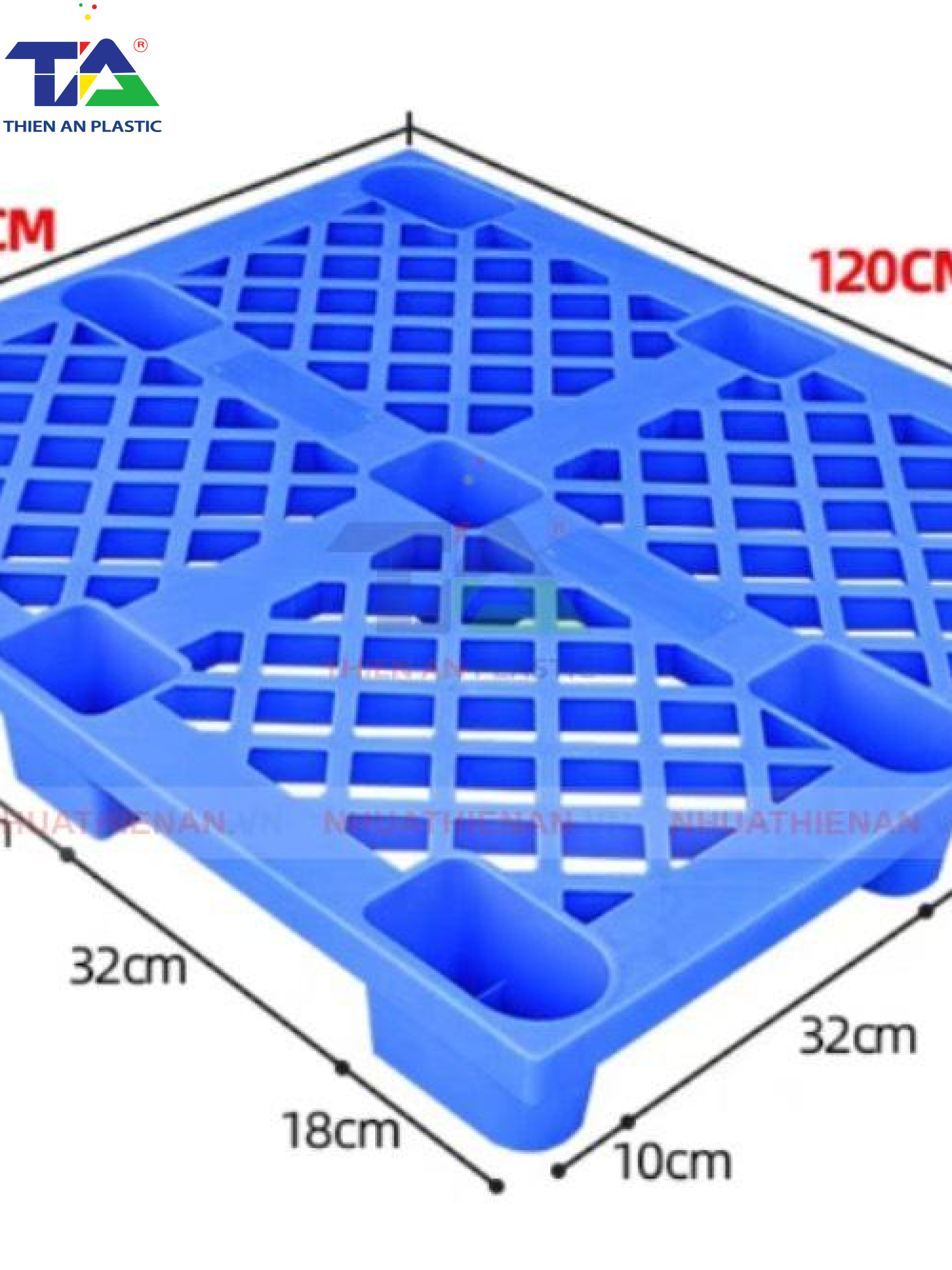 Pallet Nhựa TAB1210-145(KT: 1200 x 1000 x 145mm)