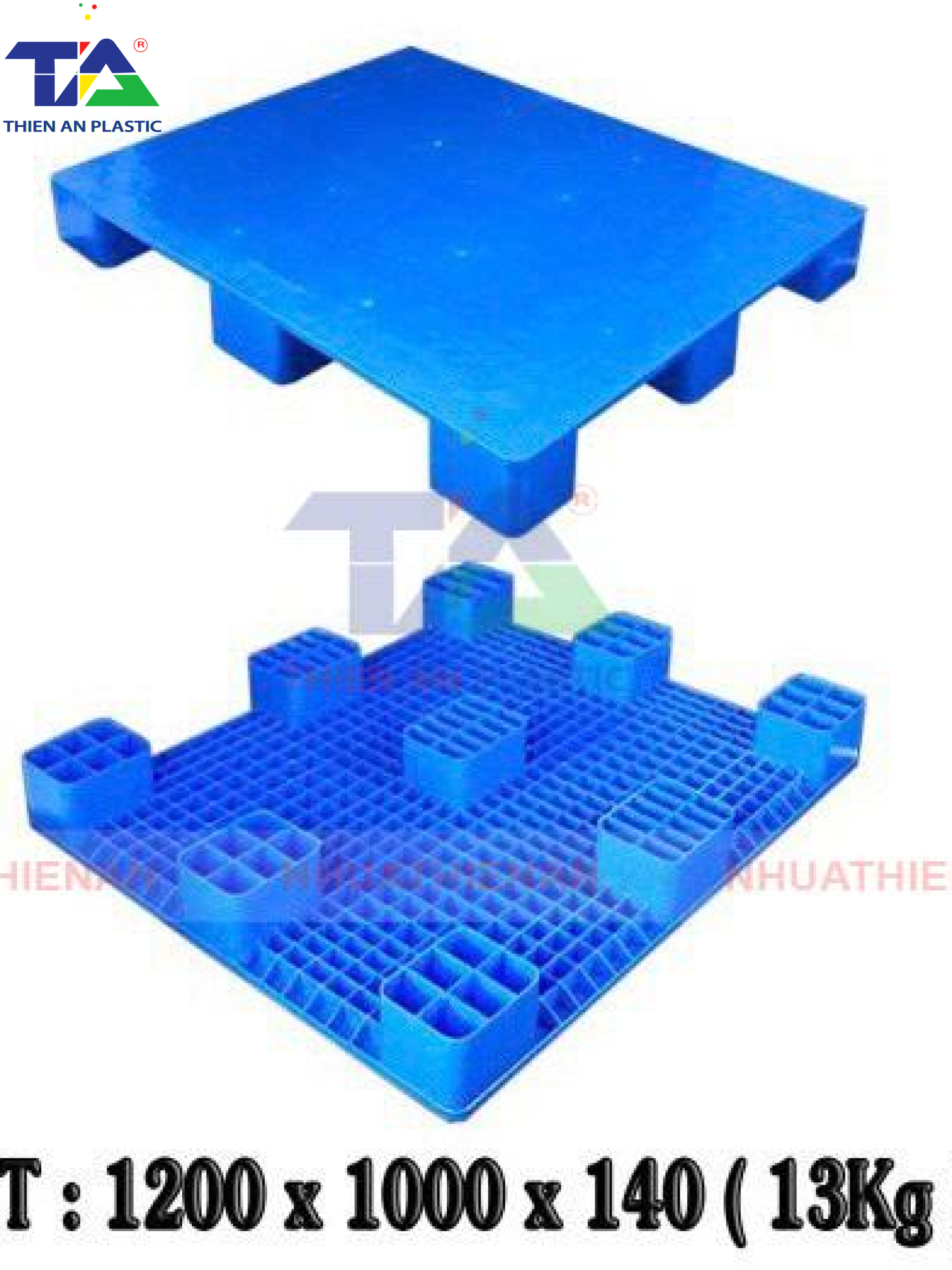 Pallet Nhựa TAB1210-140 (KT: 1200 x 1000 x 140mm)