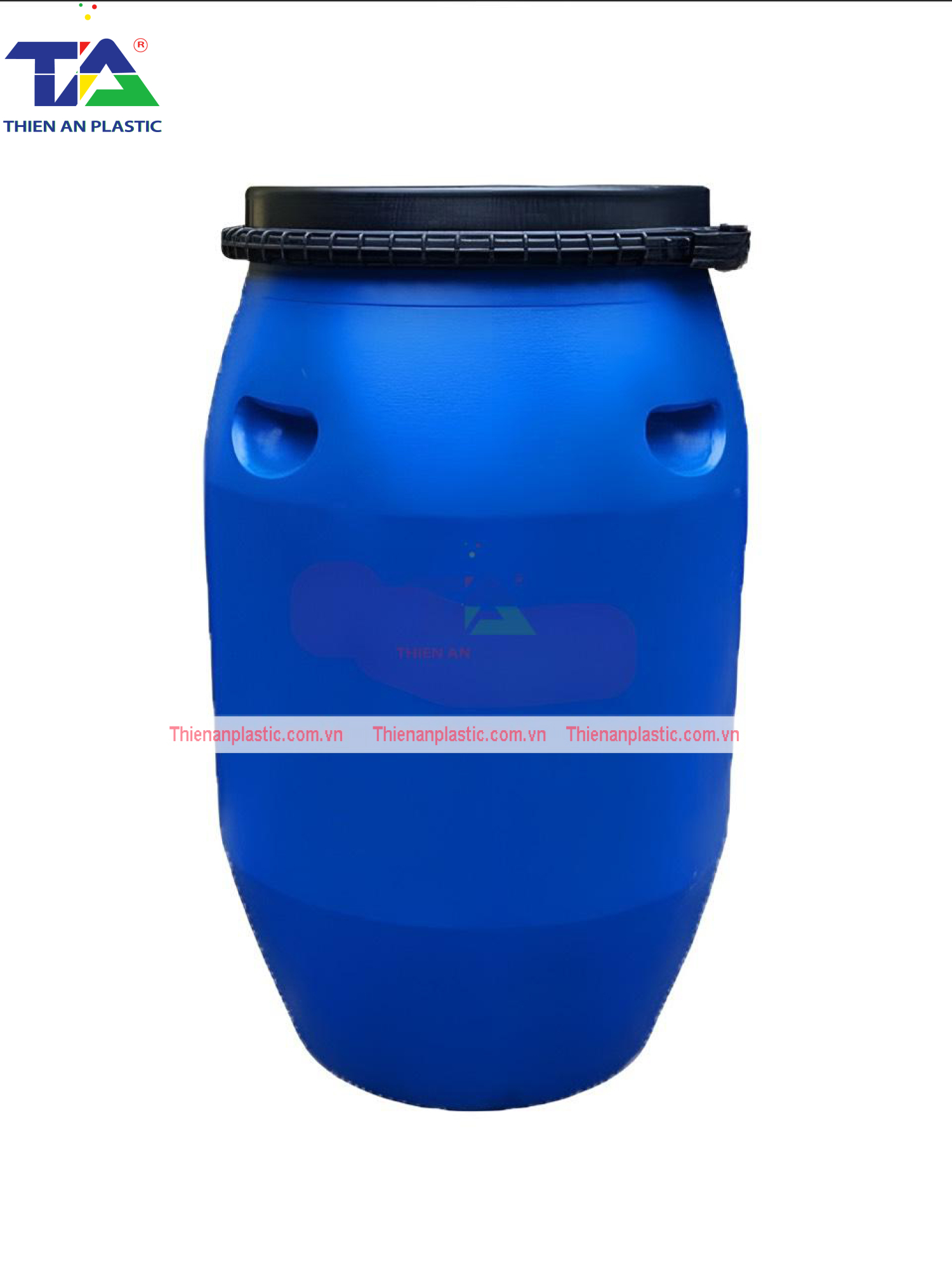 Thùng Phuy Nhựa 120 Lít Đai Nhựa (KT: Ø380  x Ø430 x H760 mm)