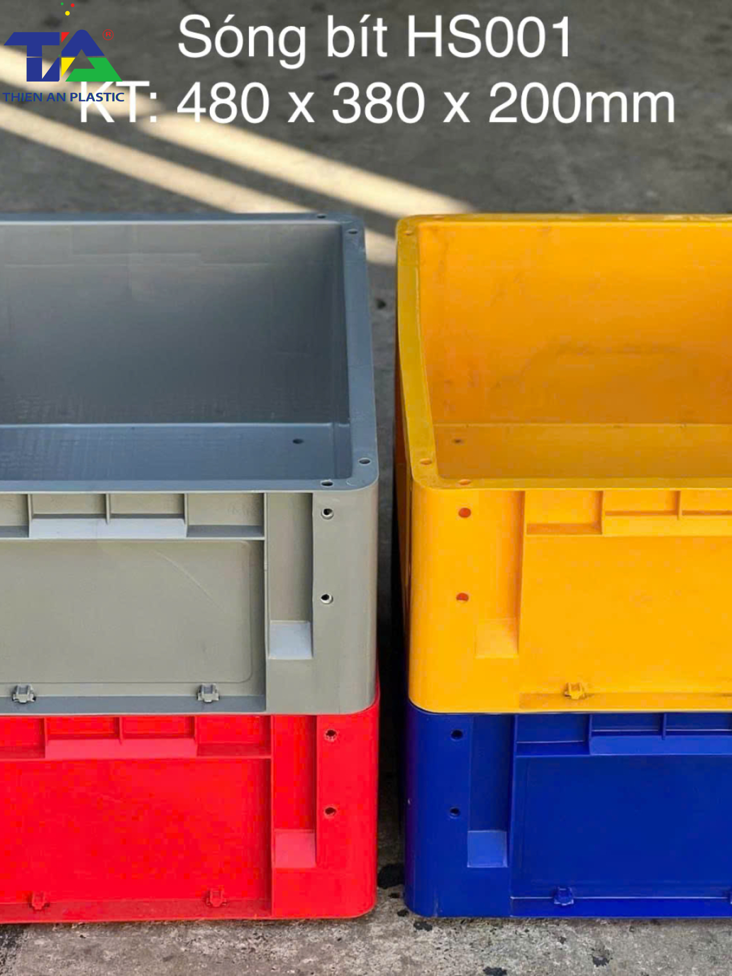 Thùng Nhựa Đặc NTC 532 (KT: 480 x 380 x 200mm)