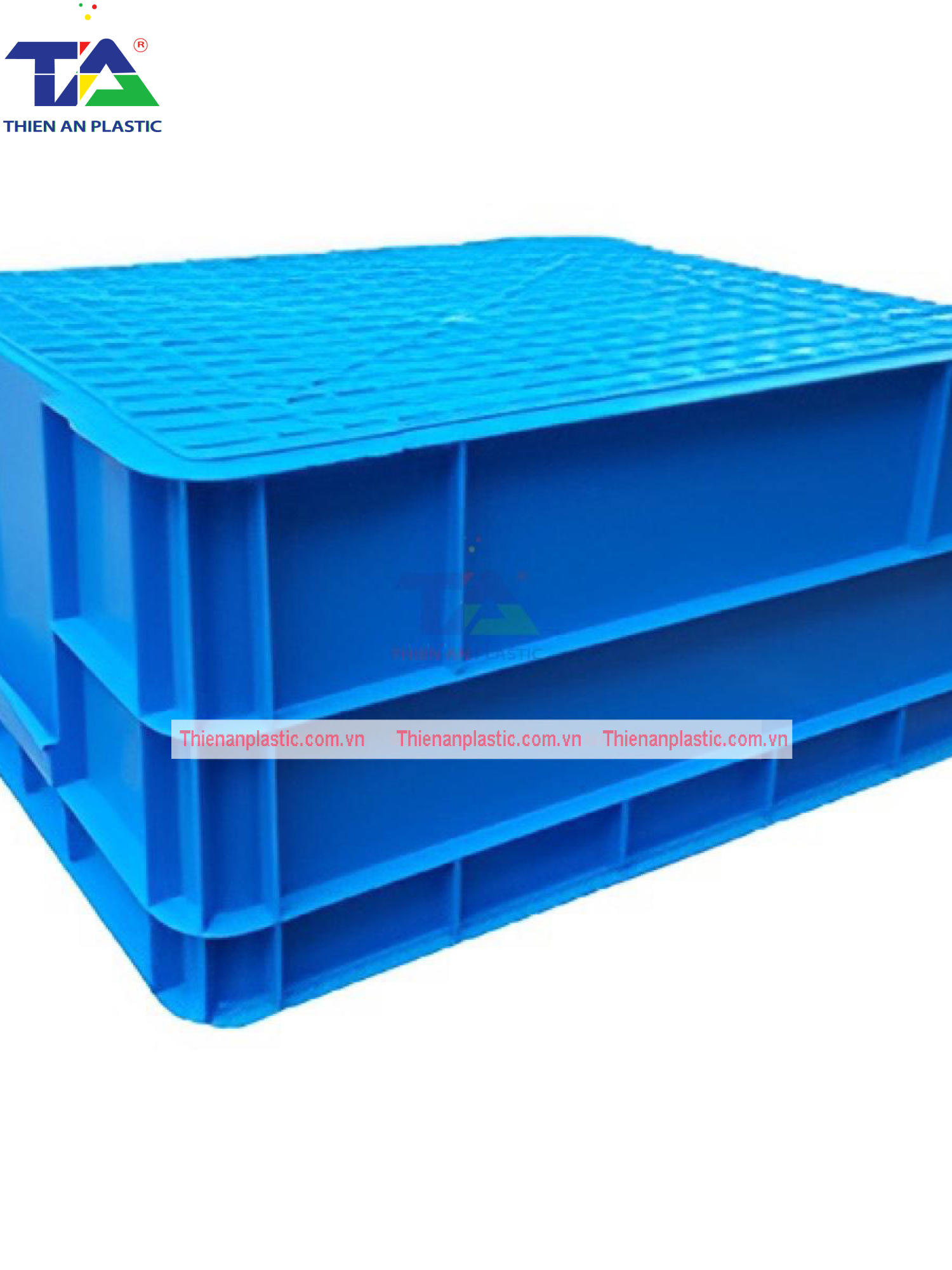 Thùng Nhựa  Đặc B8 (KT: 520 x 424 x 220mm)