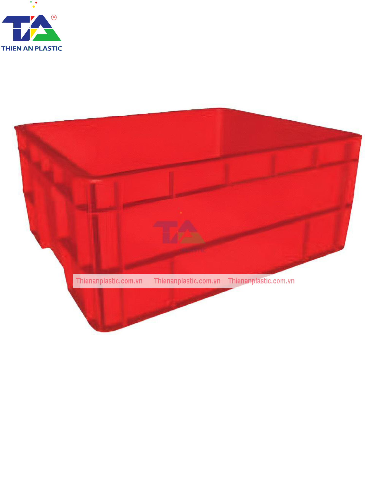 Thùng Nhựa  Đặc B8 (KT: 520 x 424 x 220mm)