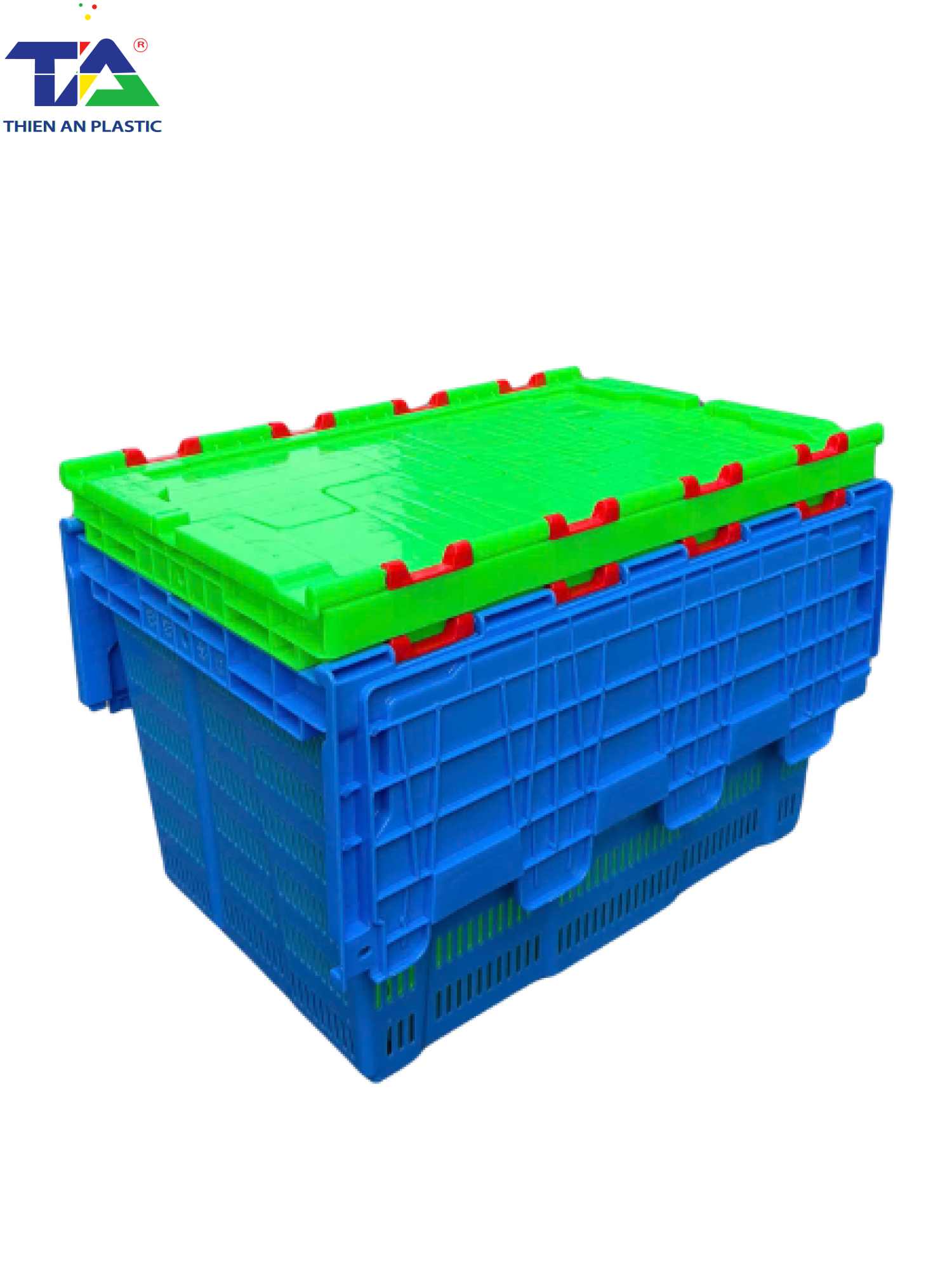 Thùng Nhựa Hở Có Nắp (KT: 600 x 400 x 355mm)