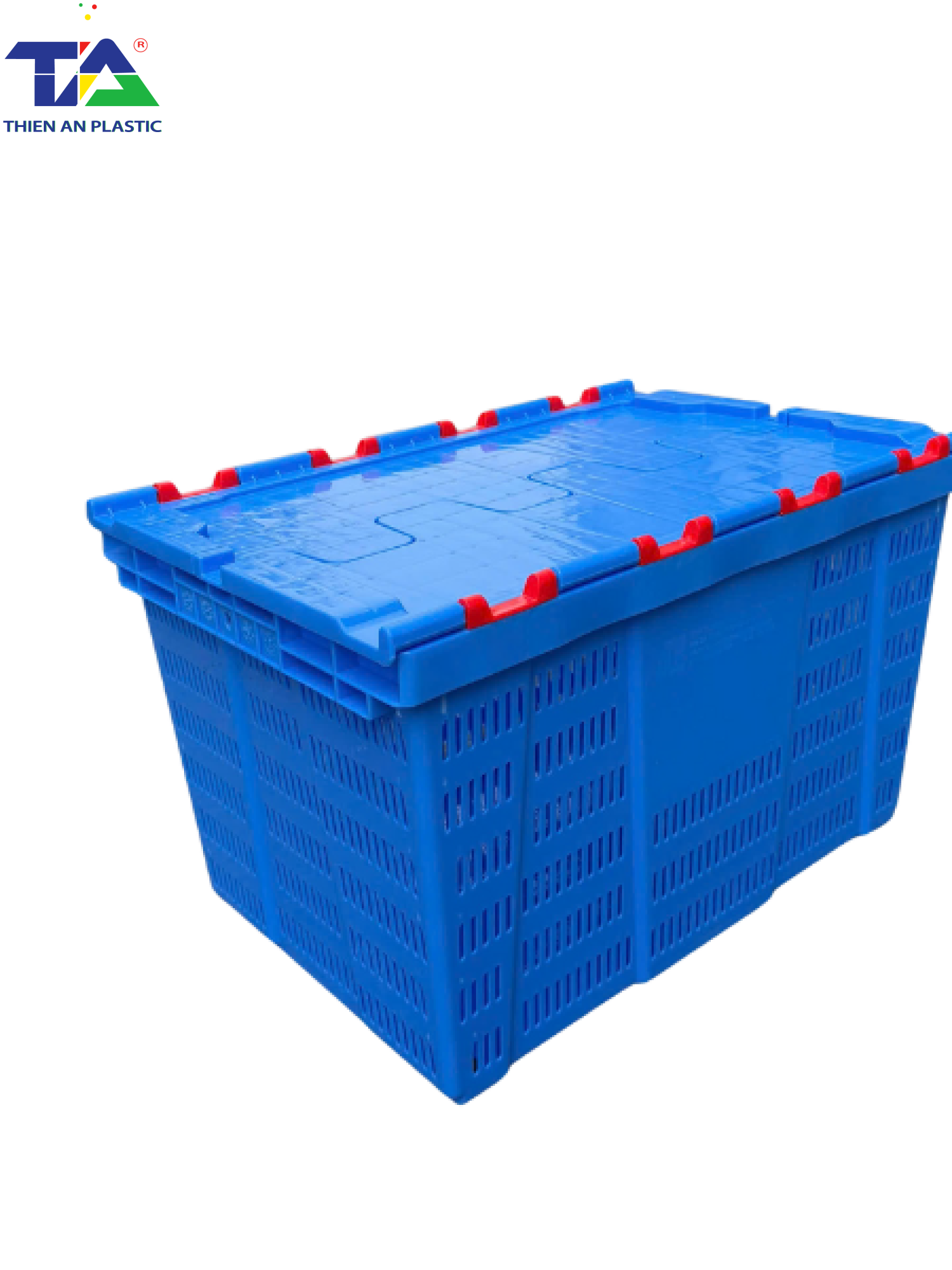 Thùng Nhựa Hở Có Nắp (KT: 600 x 400 x 355mm)