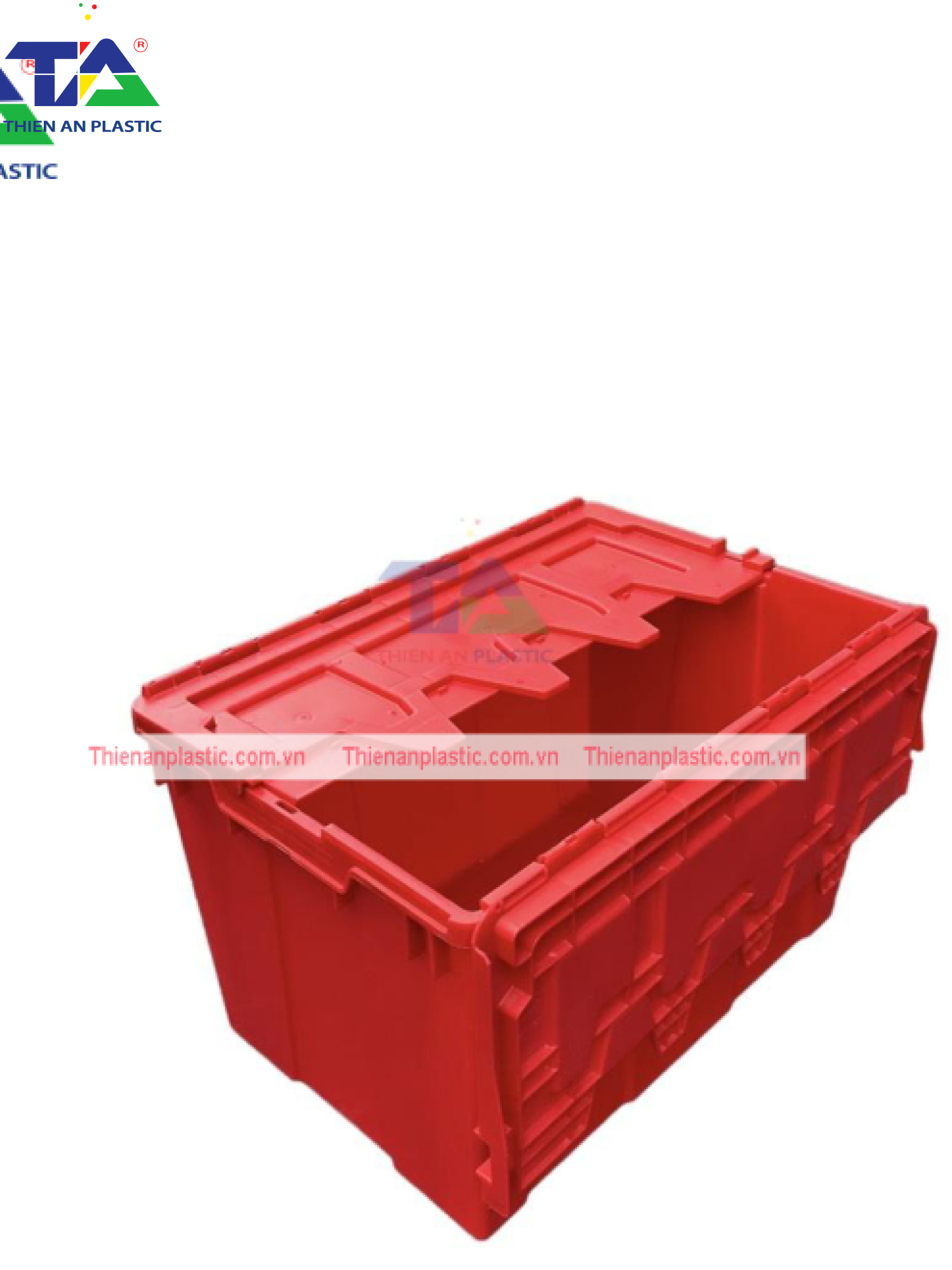 Thùng Nhựa Có Nắp Màu Dương (KT: 600 x 400 x 365mm)