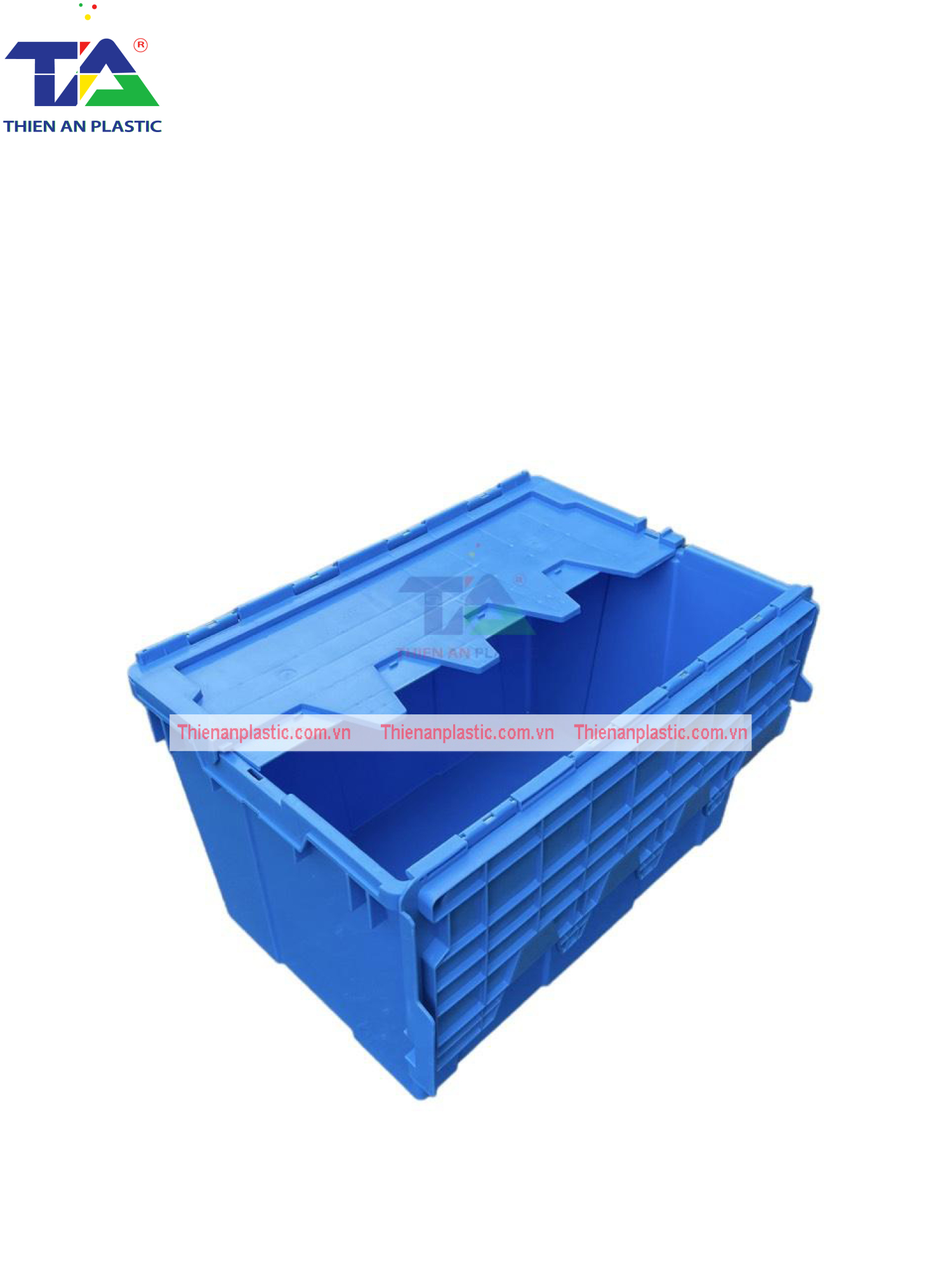 Thùng Nhựa Có Nắp Màu Dương (KT: 600 x 400 x 365mm)