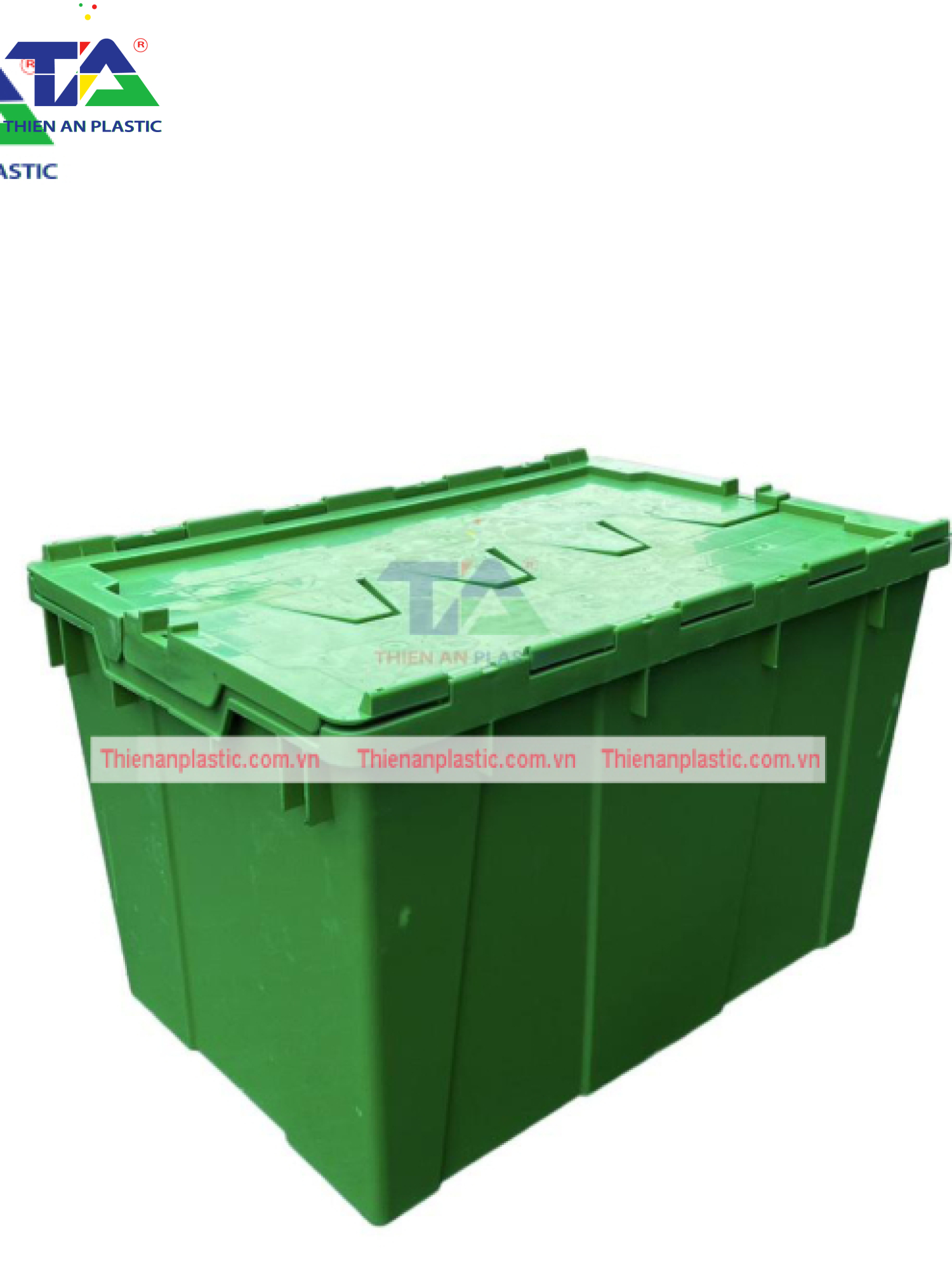 Thùng Nhựa Có Nắp Màu Đỏ (KT: 600 x 400 x 365mm)