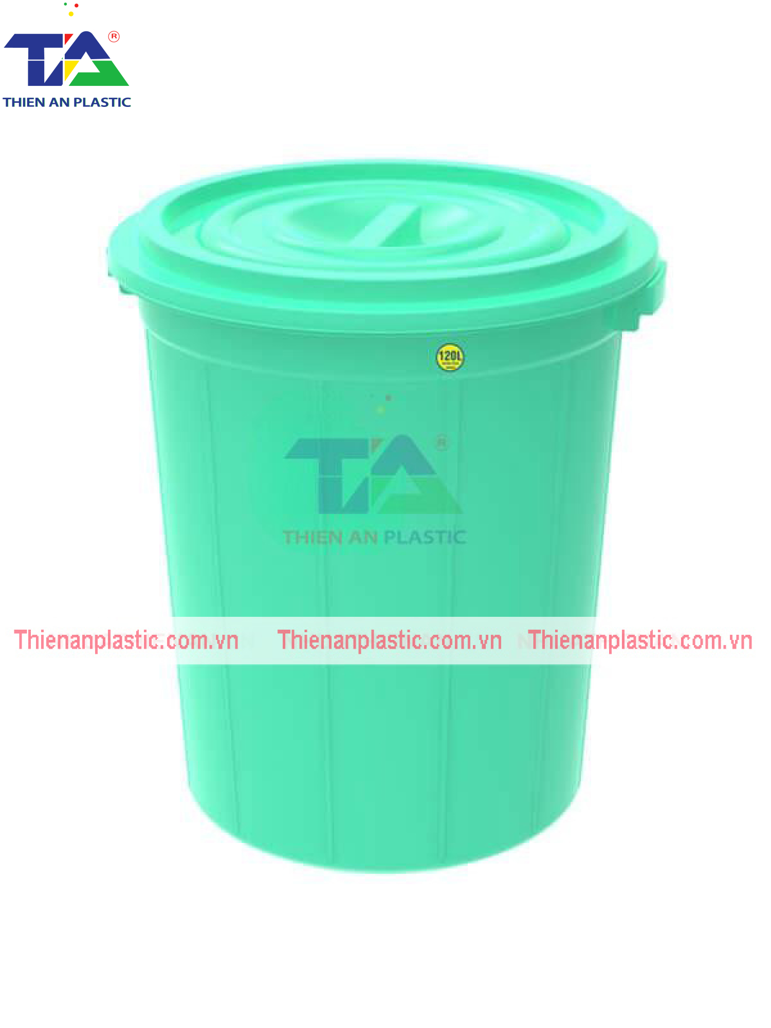 Thùng Tròn Có Nắp 90L (KT: 654 x 654 x H580 mm)