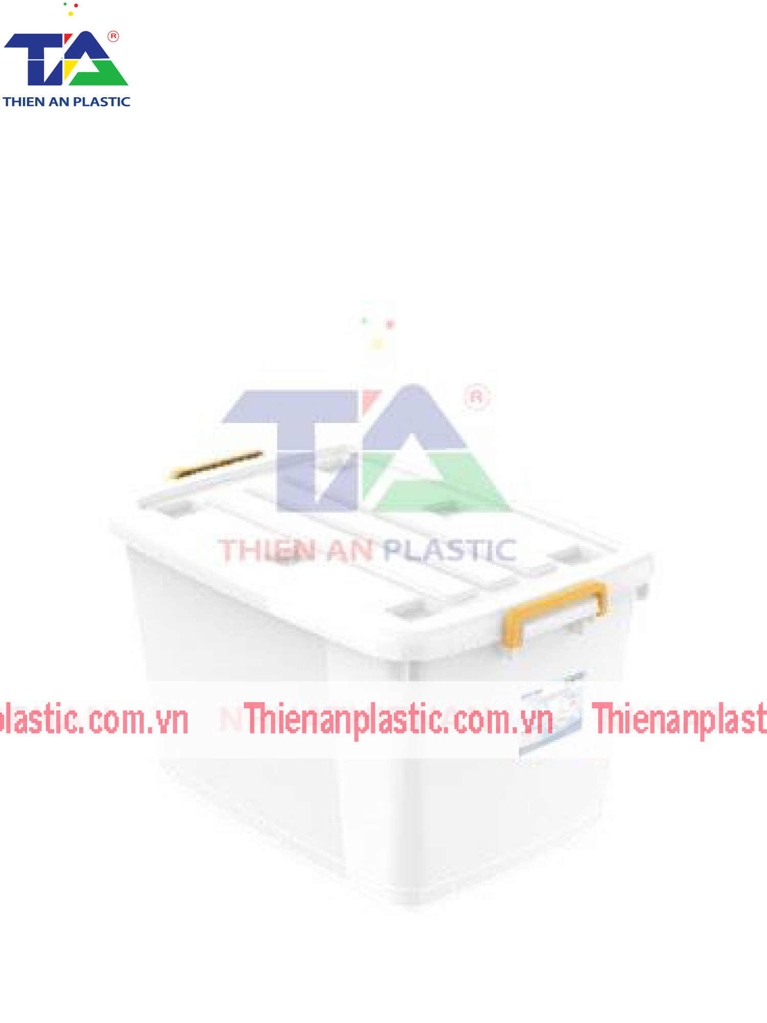 Thùng Vuông Có Nắp 120 Lít (KT: 745 x 530 x 450mm)