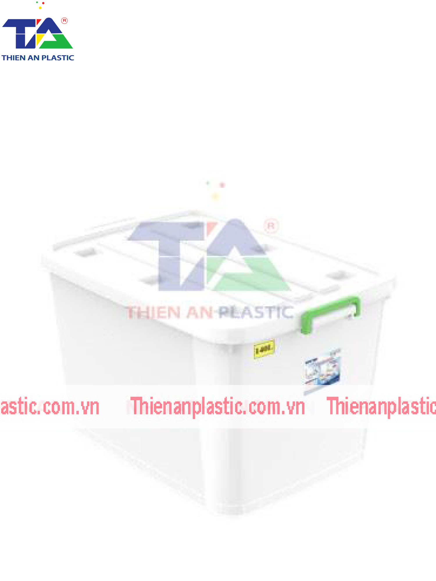 Thùng Vuông Có Nắp 120 Lít (KT: 745 x 530 x 450mm)