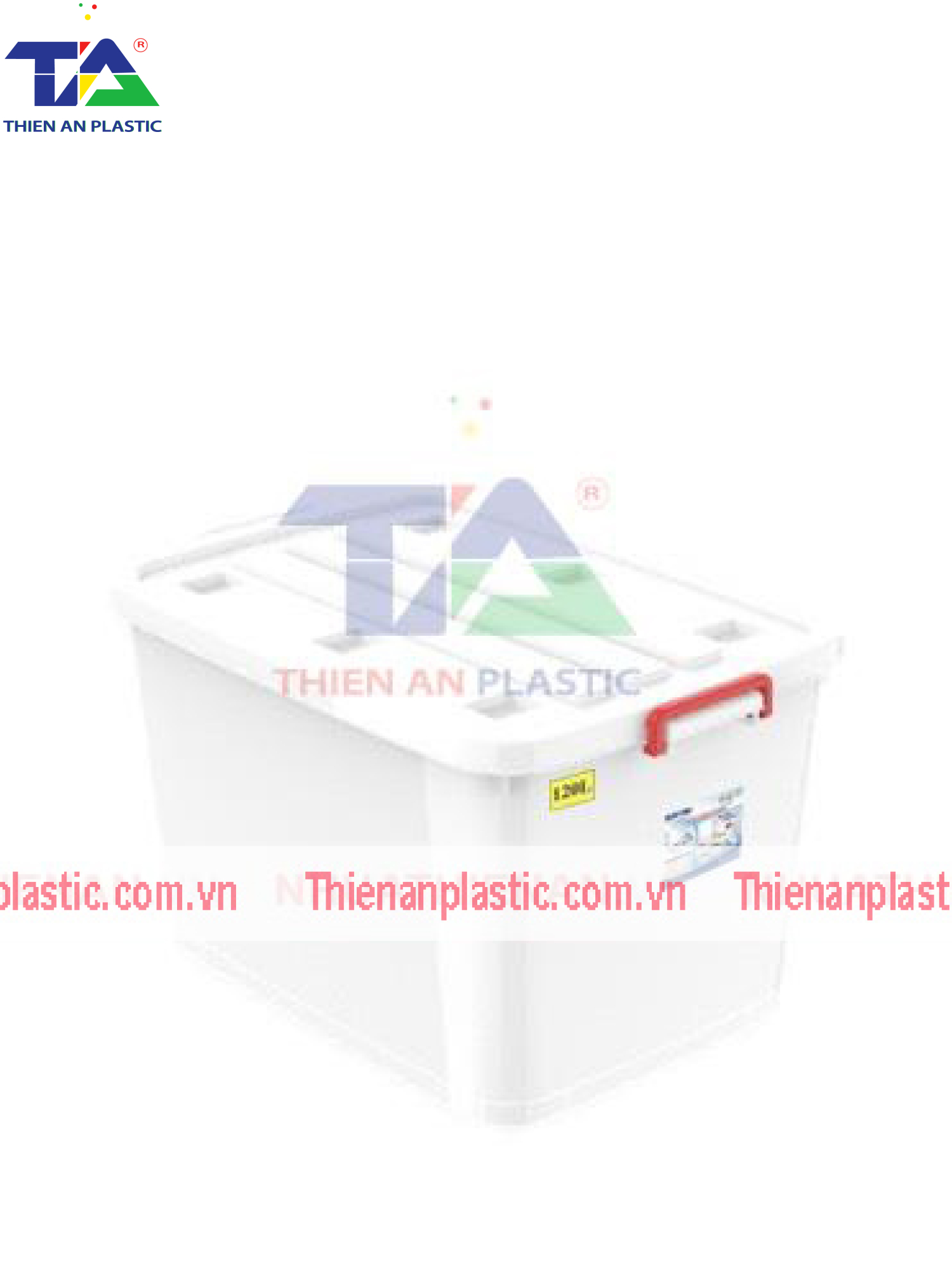 Thùng Vuông Có Nắp 120 Lít (KT: 745 x 530 x 450mm)