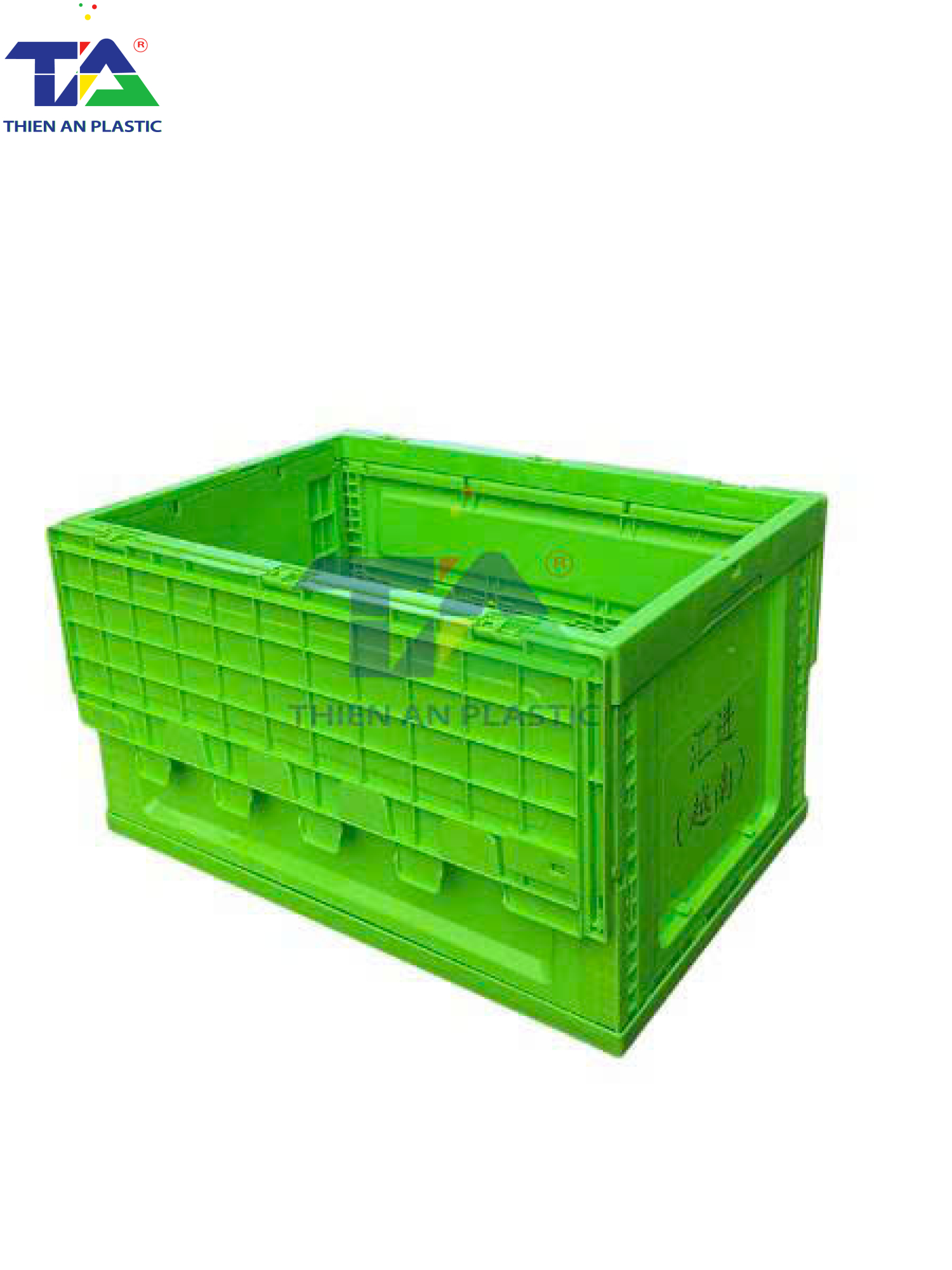 Thùng Nhựa Có Nắp Xếp Gọn (KT: 600 x 400 x 350mm)