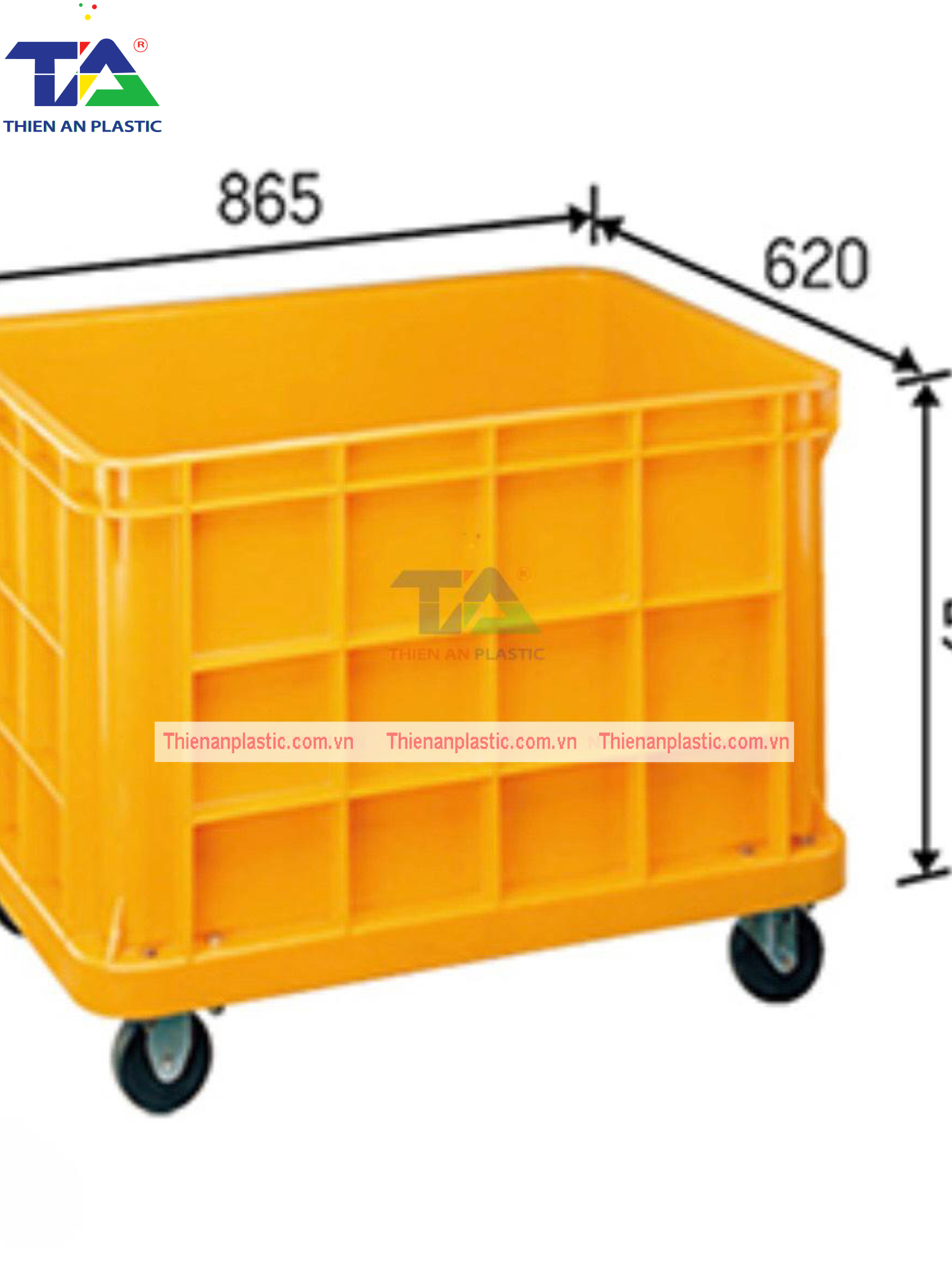 Thùng Nhựa Đặc NJB 200 (KT: 865 x 620 x 530mm)