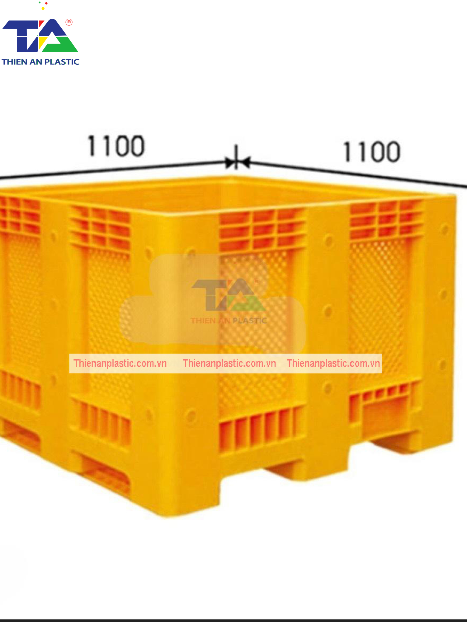 Thùng Nhựa Đặc NJB 625 (KT: 1100 x 1100 x 775mm)