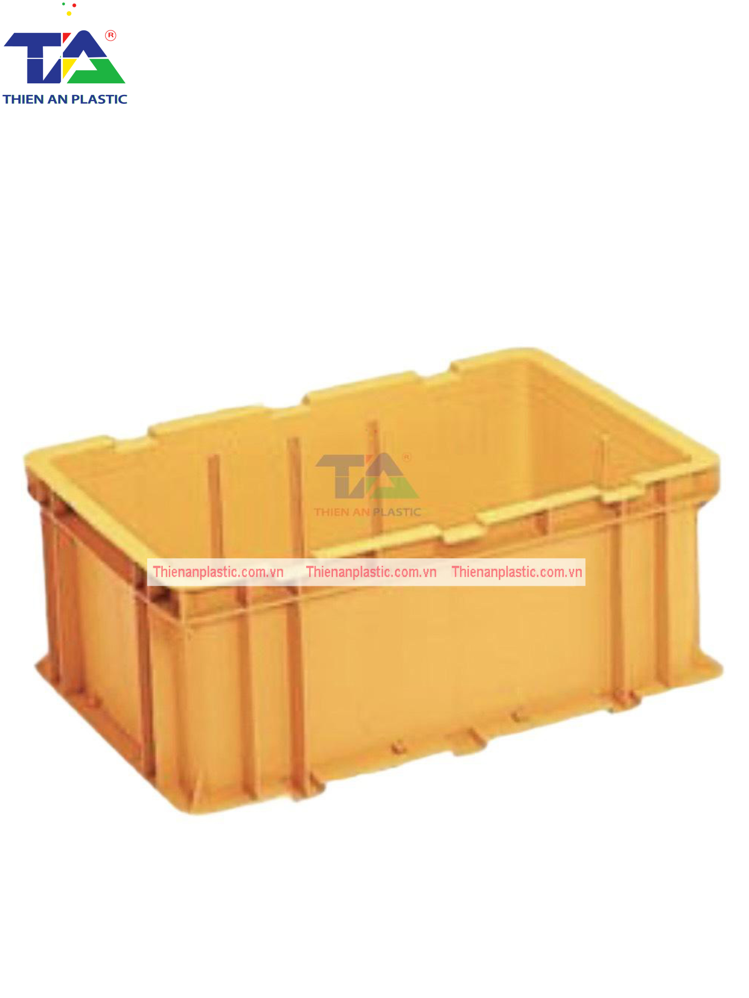 Thùng Nhựa Đặc NTC 602 (KT: 600 x 400 x 240mm)
