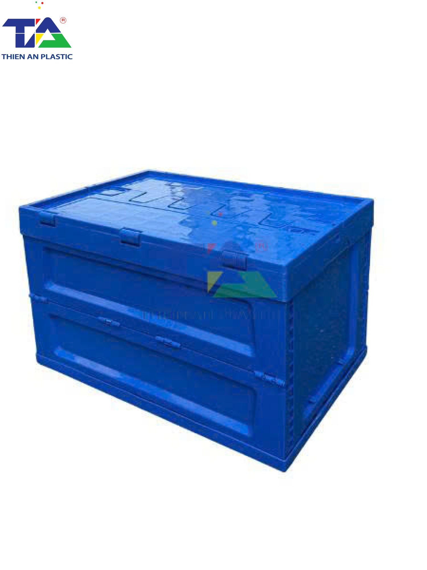 Thùng Nhựa Xếp Có Nắp (KT: 600 x 400 x 350mm)