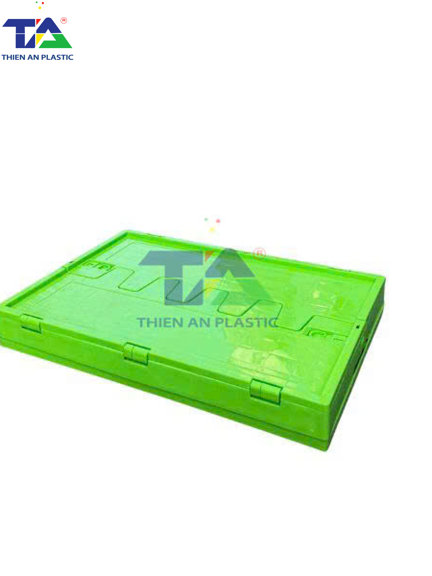 Thùng Nhựa Xếp Có Nắp (KT: 600 x 400 x 350mm)