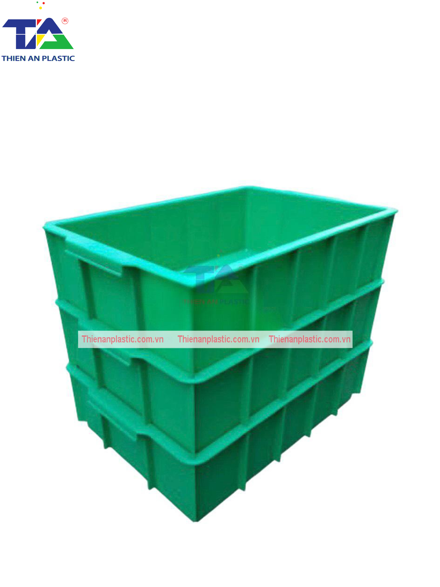 Thùng Nhựa Đặc YM003 (KT: 455 x 305 x 125mm)