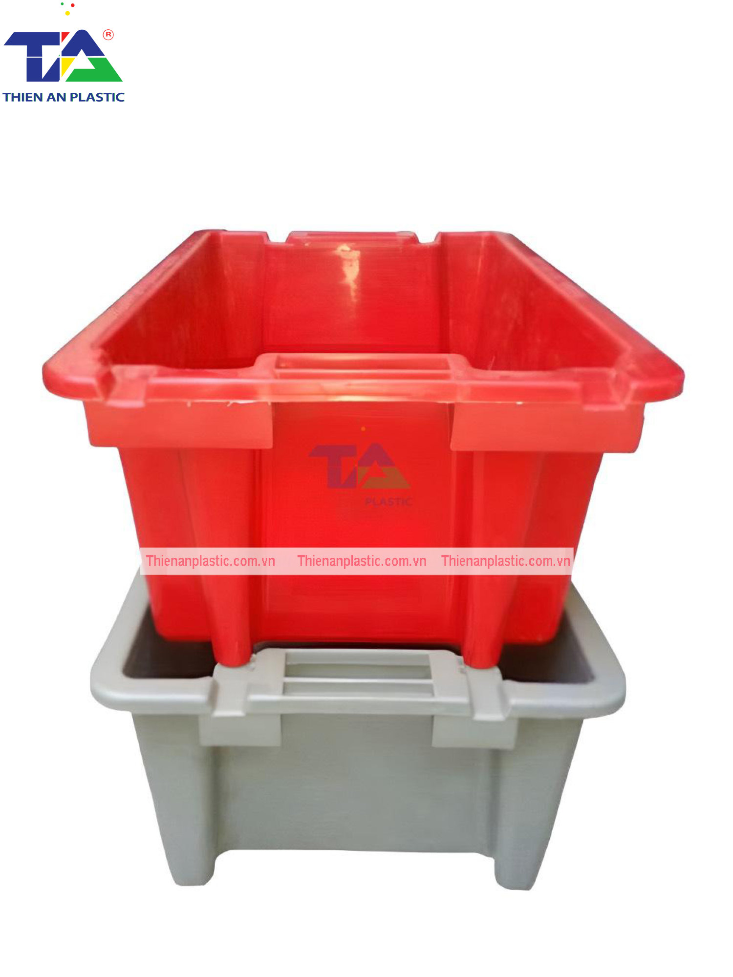 Thùng Nhựa Đặc YM008 (KT: 640 x 390 x 240mm)