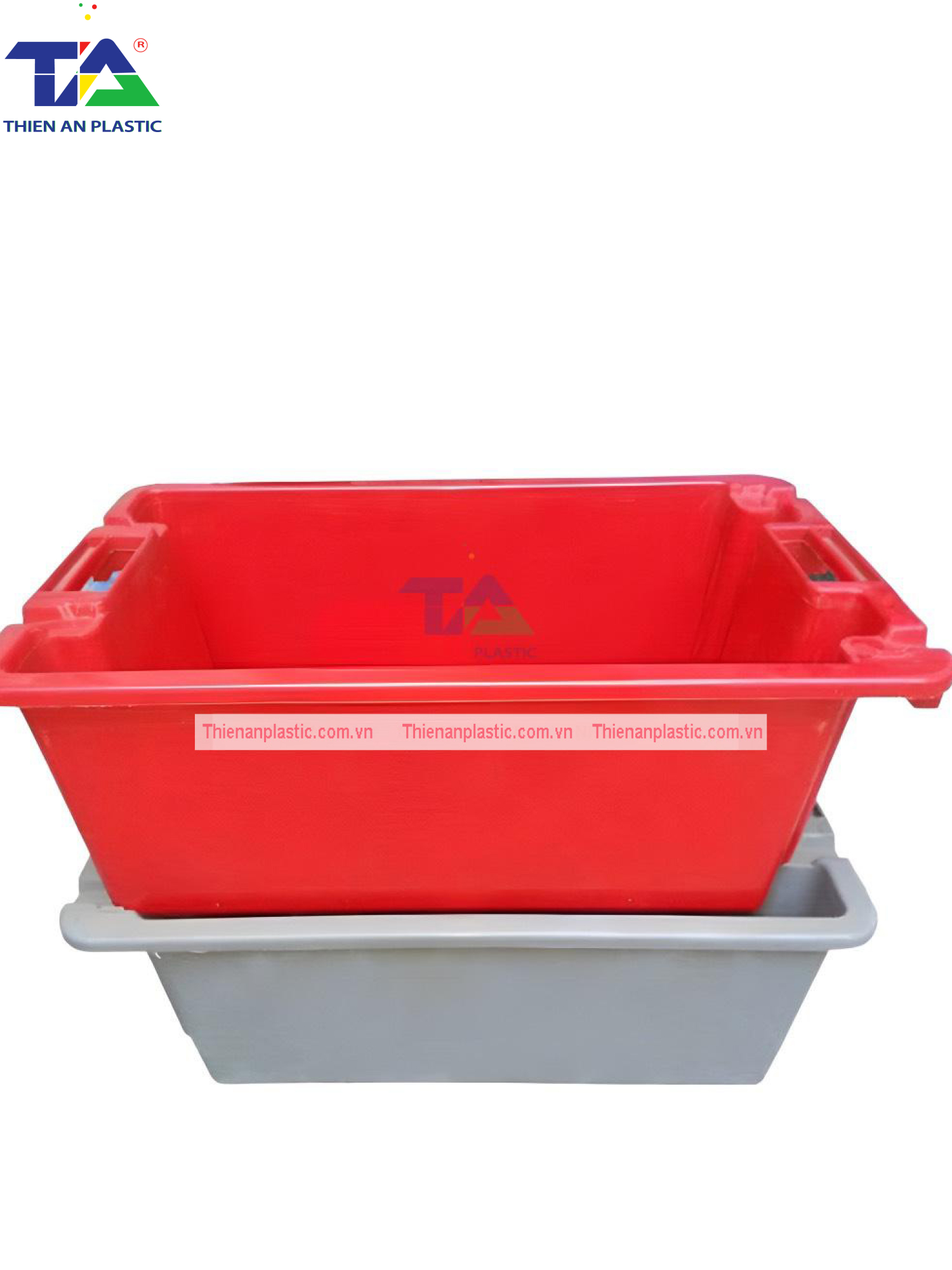 Thùng Nhựa Đặc YM008 (KT: 640 x 390 x 240mm)
