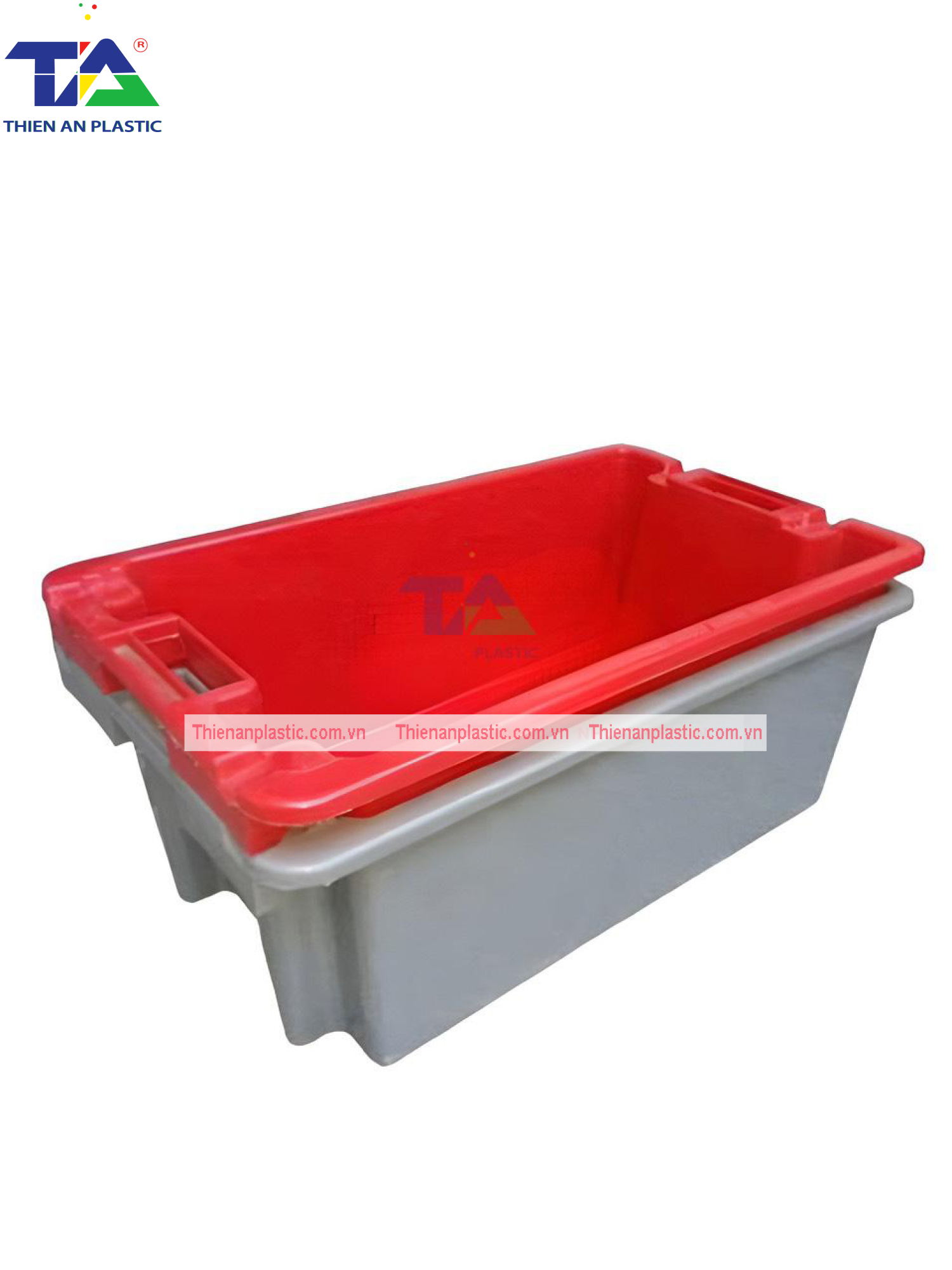 Thùng Nhựa Đặc YM008 (KT: 640 x 390 x 240mm)
