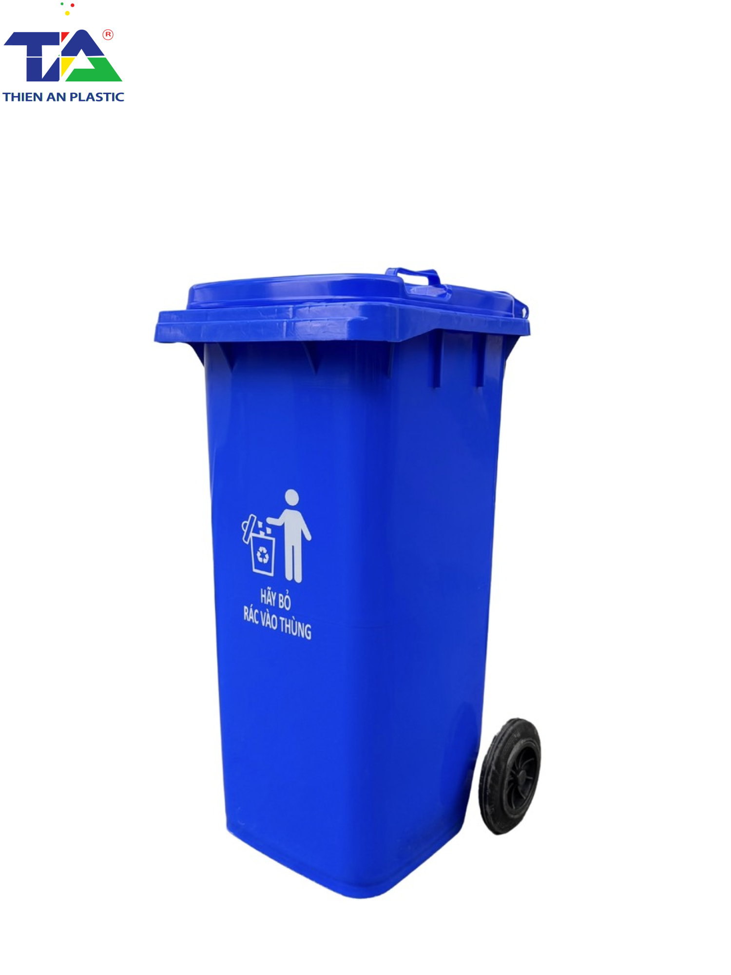 Thùng Rác Nhựa 120 Lít (KT: 540 x 470 x 930mm)