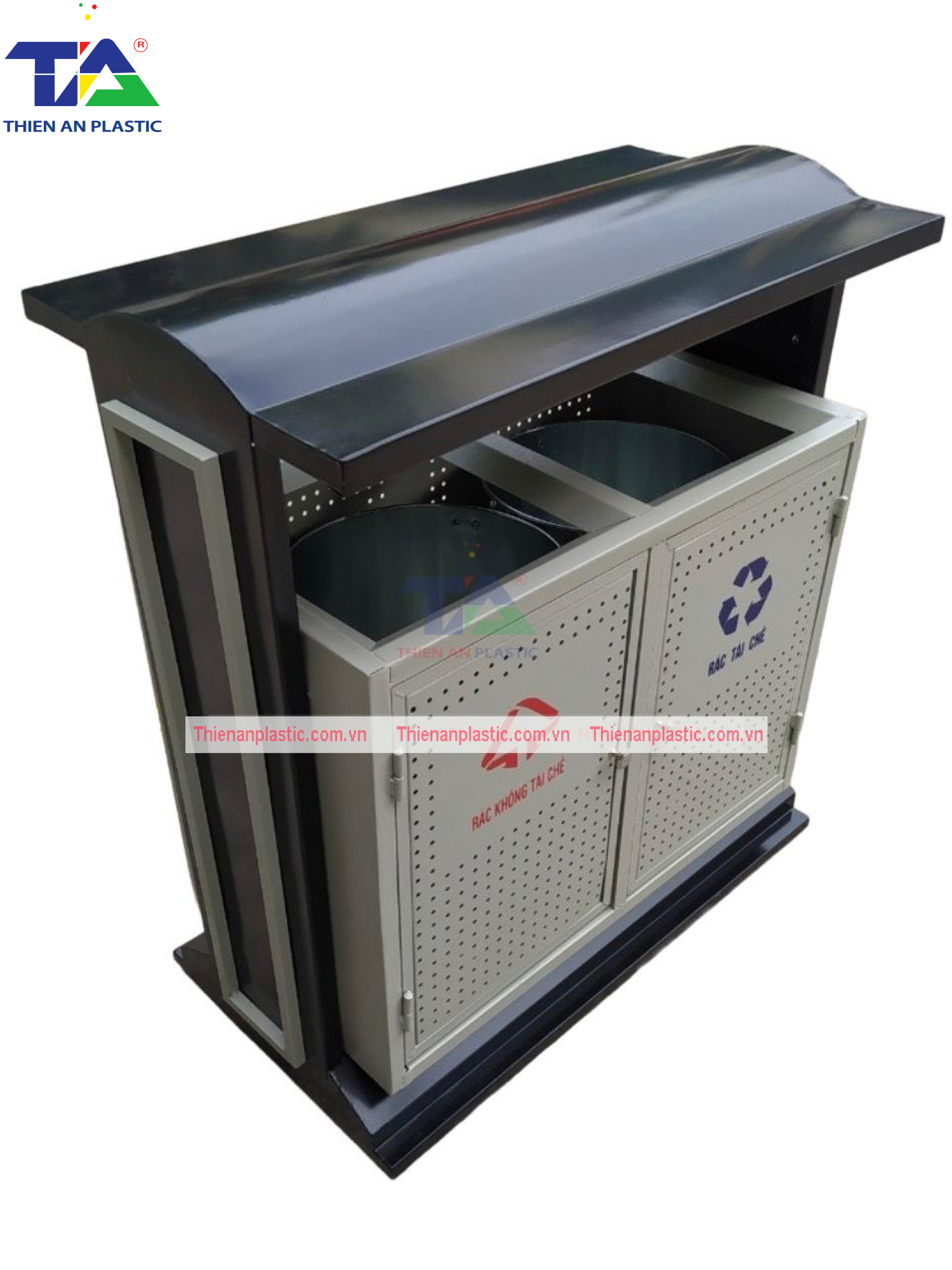 Thùng Rác Ngoài Trời 2 Ngăn TA(KT: 890 x 480 x 950mm)