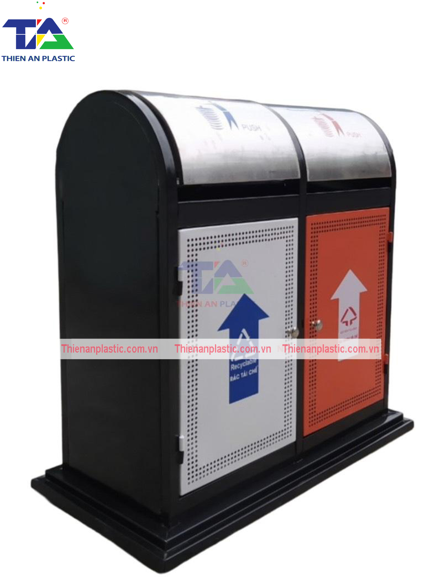 Thùng Rác Ngoài Trời 2 Ngăn(KT: 890 x 480 x 950mm)